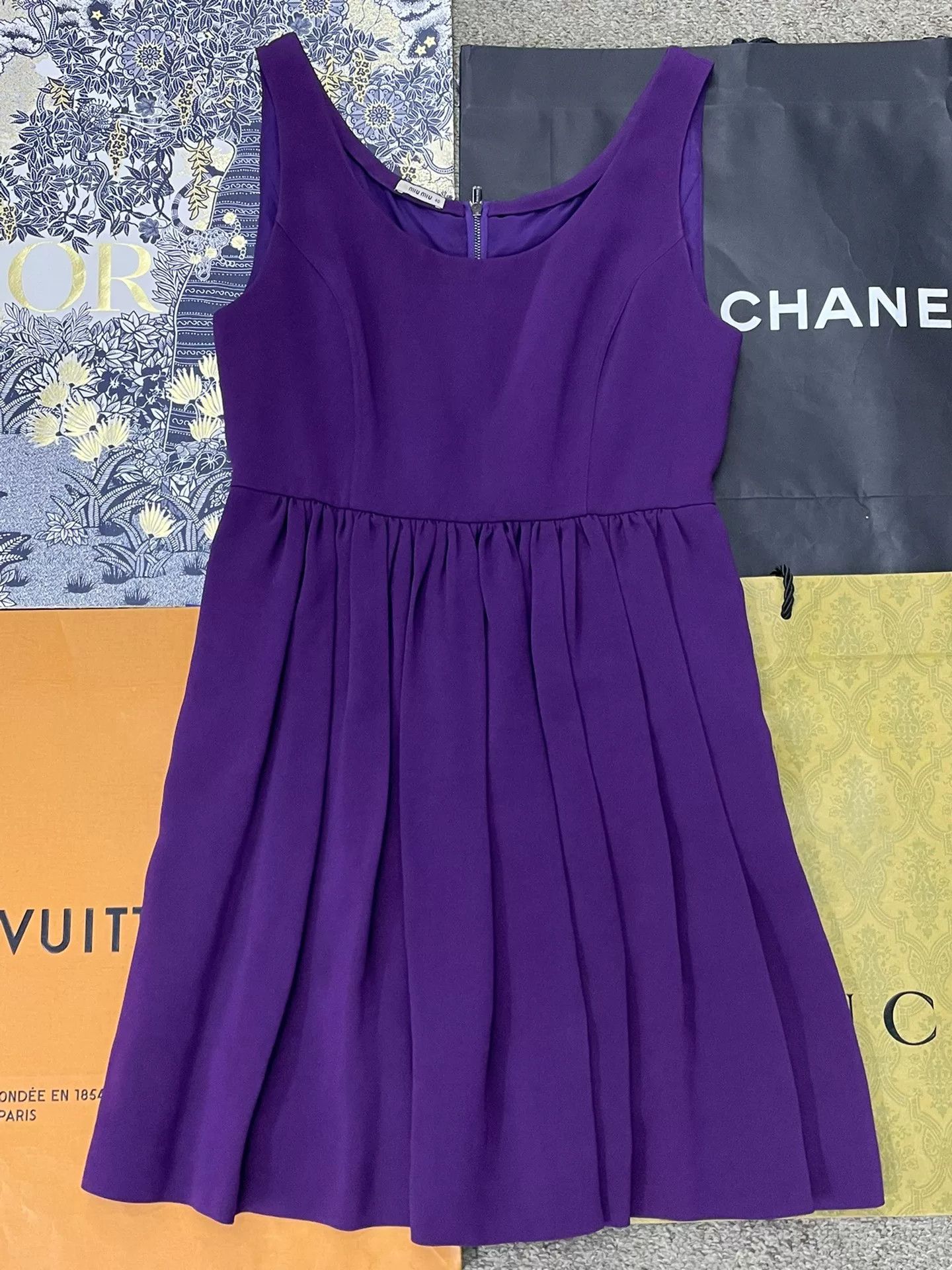 Miu Miu Miu Miu Purple Sleeveless Dress Size S / US 4 / IT 40 - 1 Thumbnail