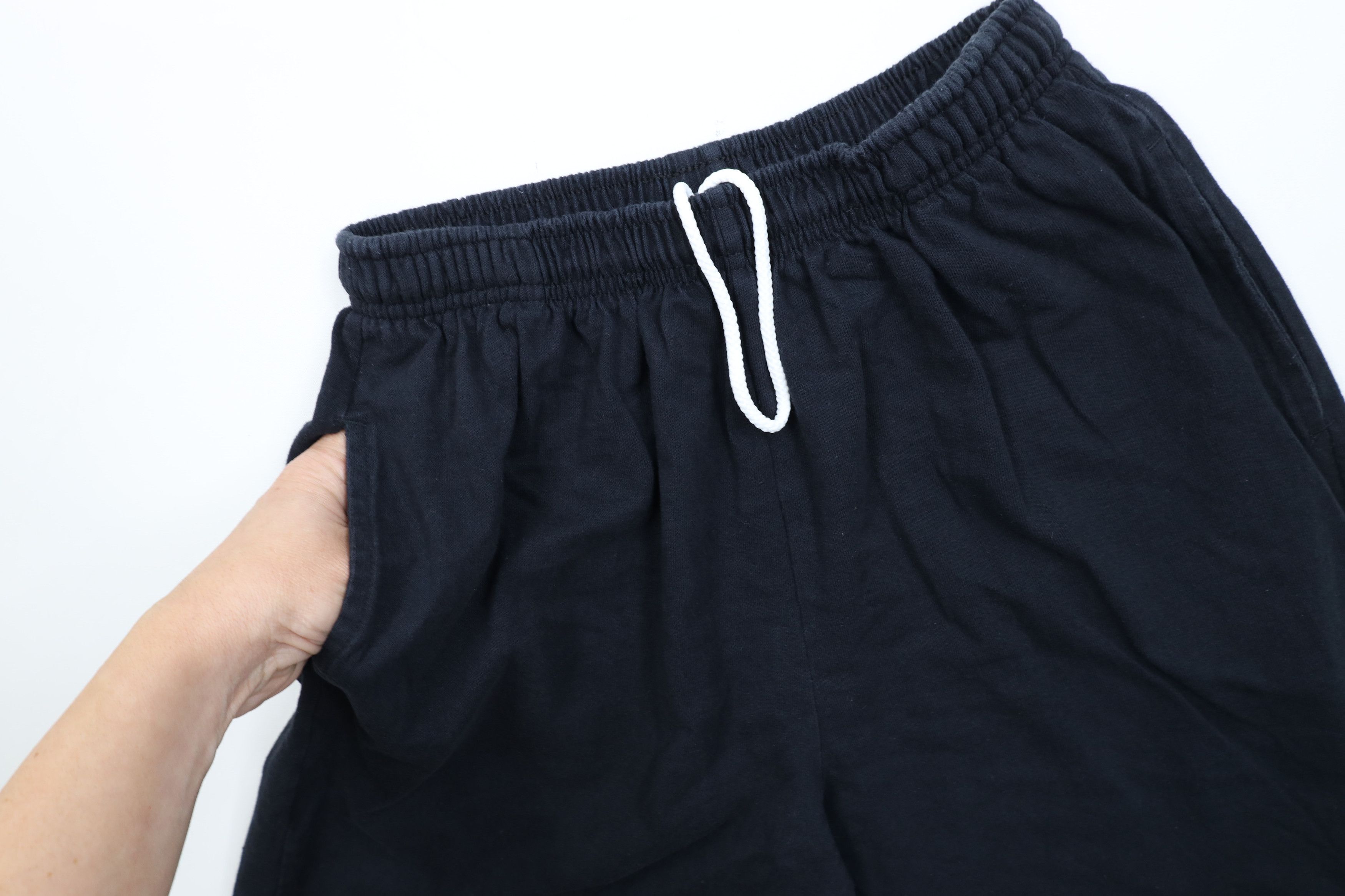 Vintage Vintage 90s Streetwear Blank Cotton Above Knee Shorts Black Size US 30 / EU 46 - 6 Thumbnail