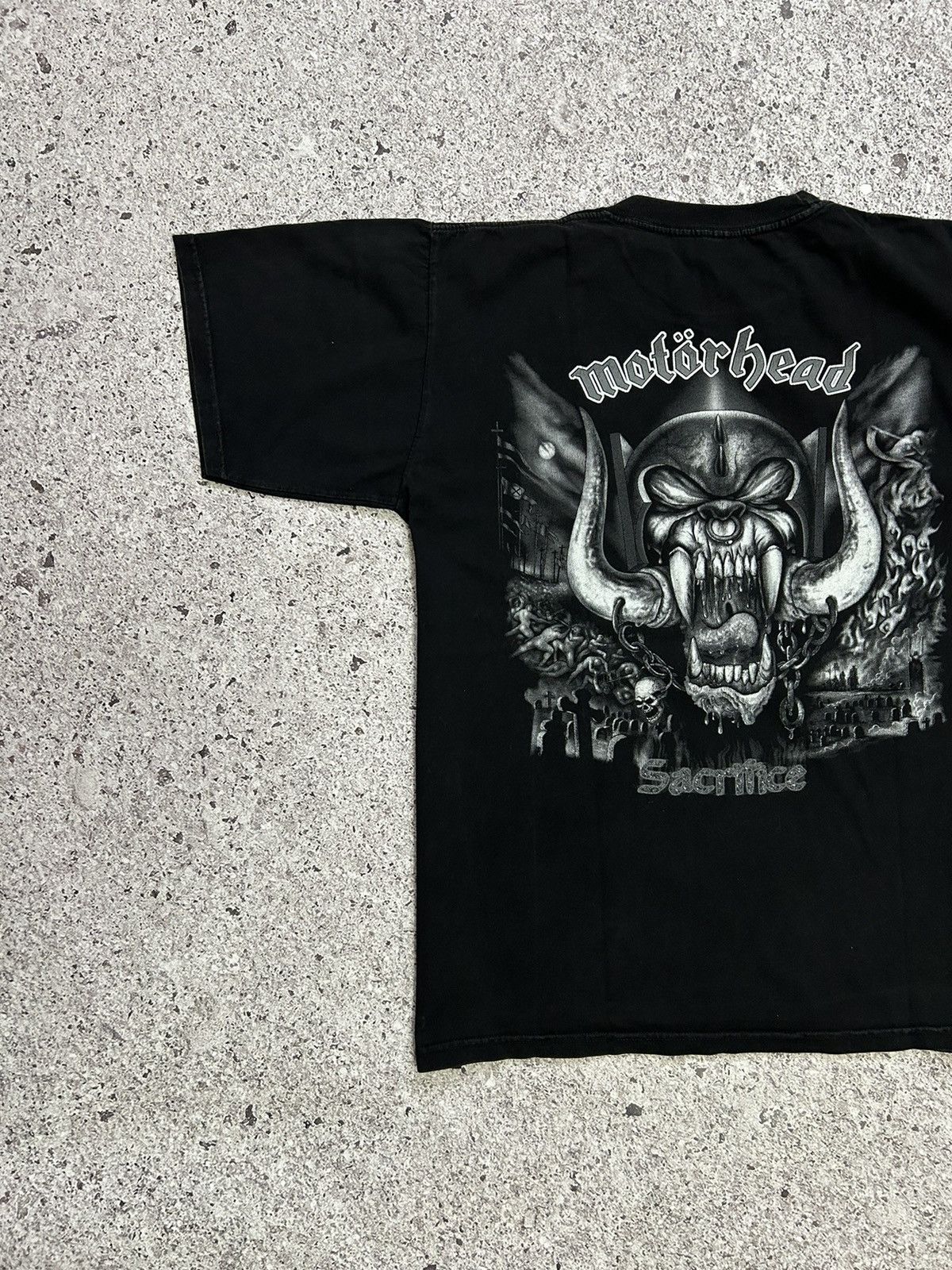 Band Tees × Vintage Vintage 90’s Band Rock Motorhead Sacrifice T-Shirt Size US XXL / EU 58 / 5 - 5 Thumbnail
