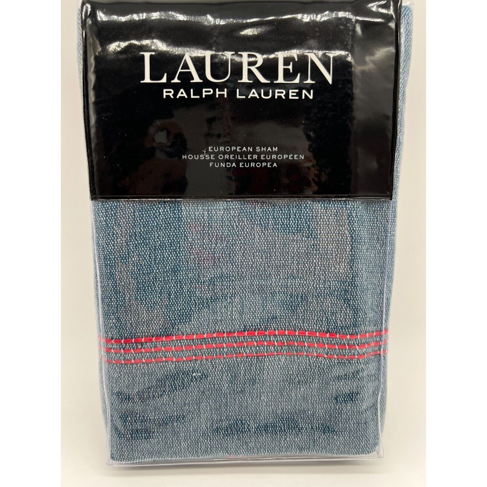 Lauren Ralph Lauren Maggie Indigo Blue Textured Euro Sham 26” buy 1 Sham $135 NWT