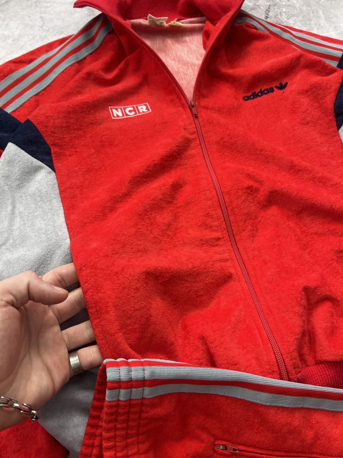 Adidas × Vintage Vintage France Adidas retro trackSUIT velour Jacket+pants Size US M / EU 48-50 / 2 - 9 Thumbnail