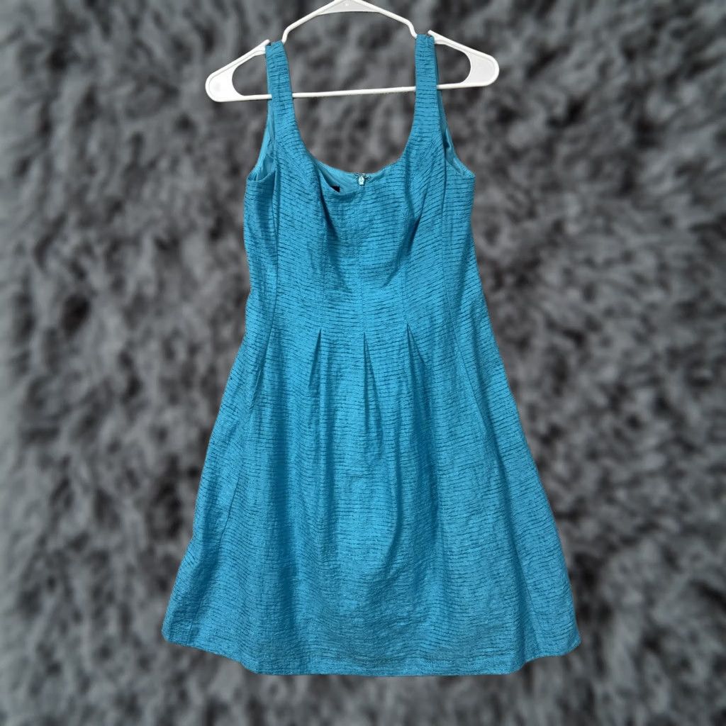 Nine West Nine West Dress Blue Sleeveless Jacquard Fit & Flare Knee Length Party Cocktail Wedding 4 Womens Ladies Size S / US 4 / IT 40 - 1 Thumbnail