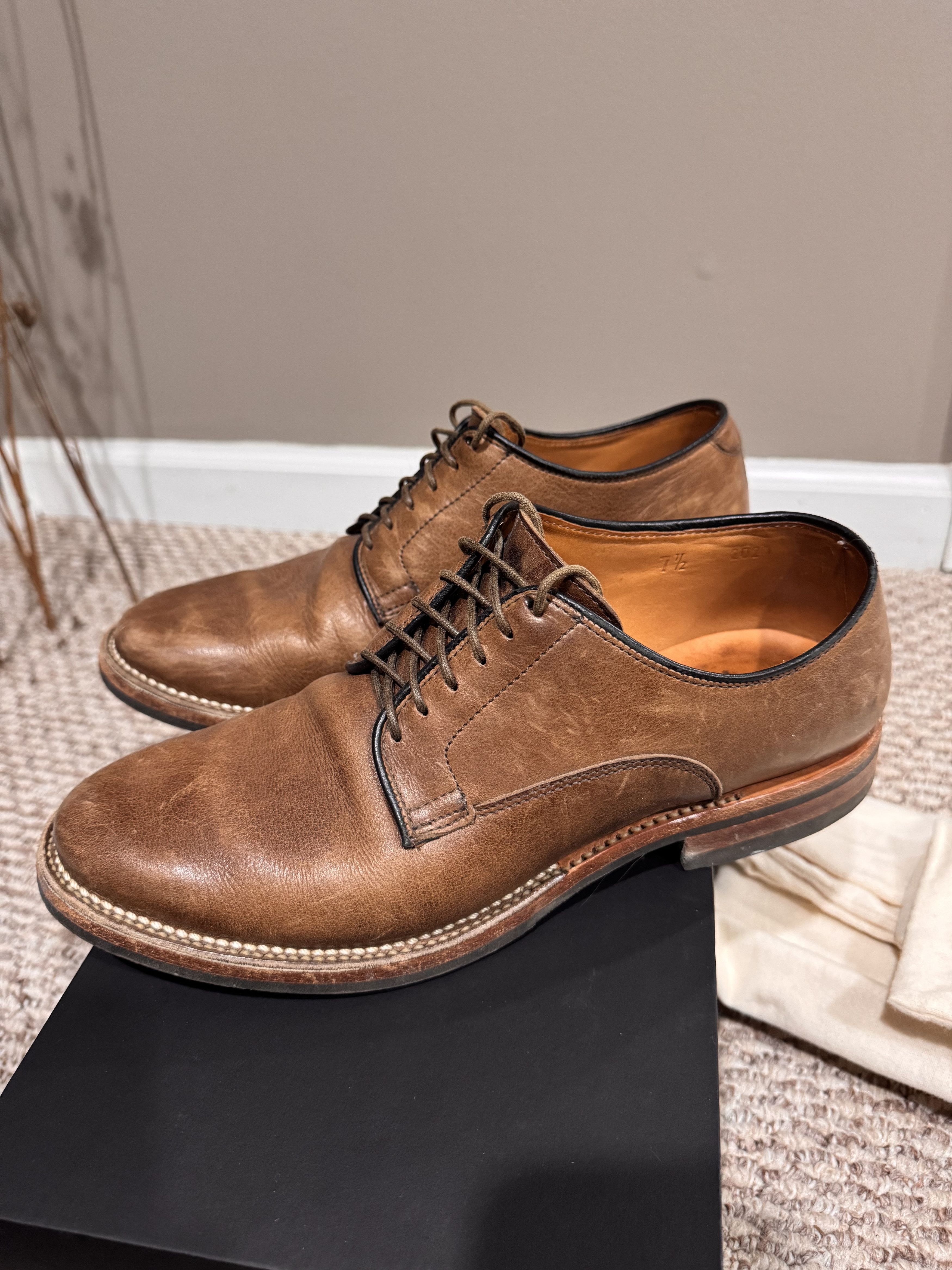 Viberg Derby Shoe Stone Oiled Calf Size US 7.5 / EU 40-41 - 4 Thumbnail