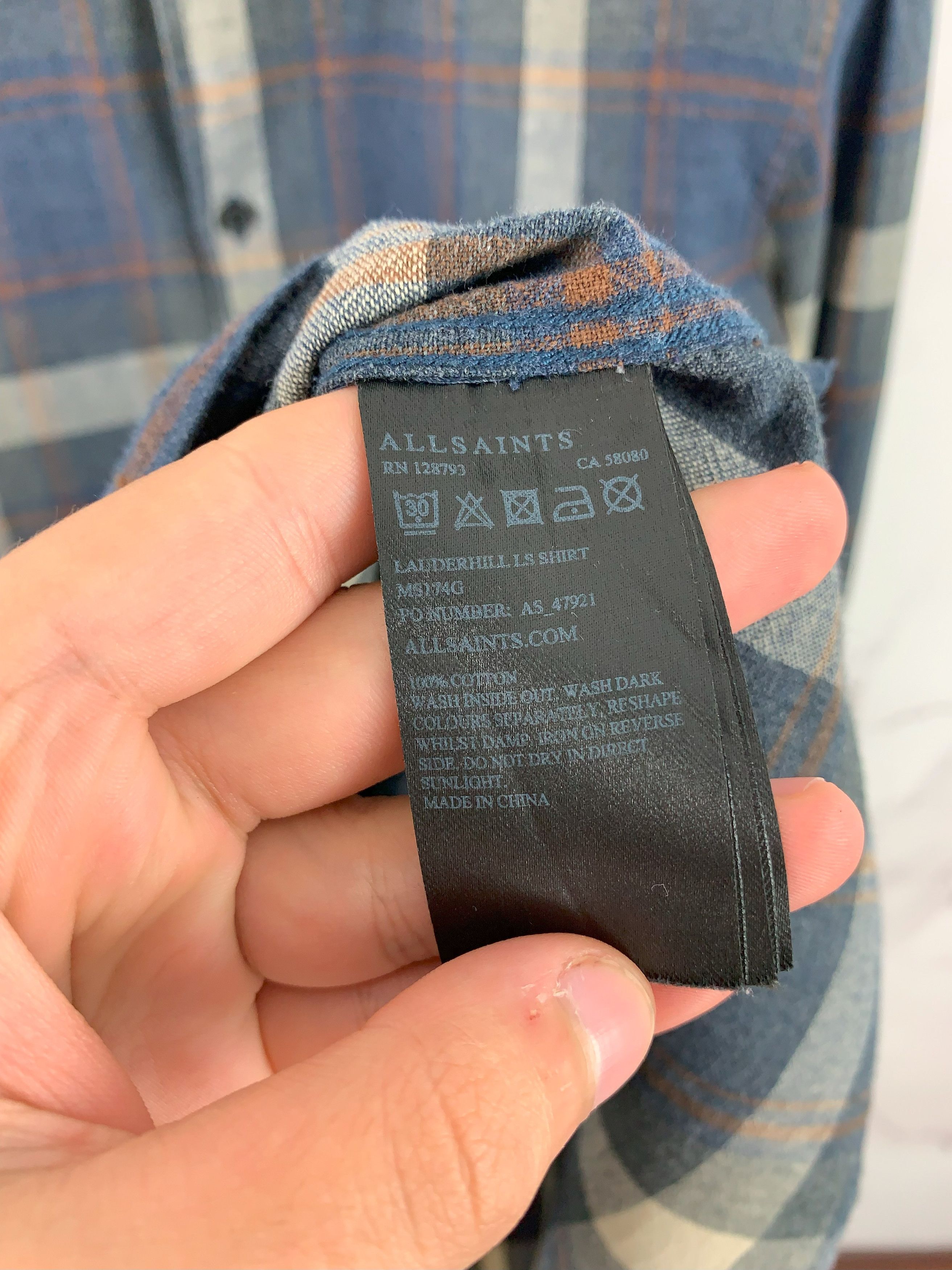 Allsaints AllSaints Shirt Lauderhill Long Sleeve Check Pattern Shirt L Size US L / EU 52-54 / 3 - 10 Thumbnail