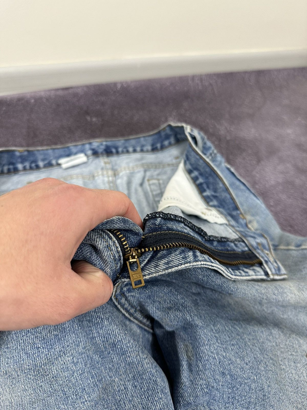 Carhartt Vintage Carhartt USA Light Blue Denim Faded Opium Work Jeans Size US 36 / EU 52 - 14 Thumbnail