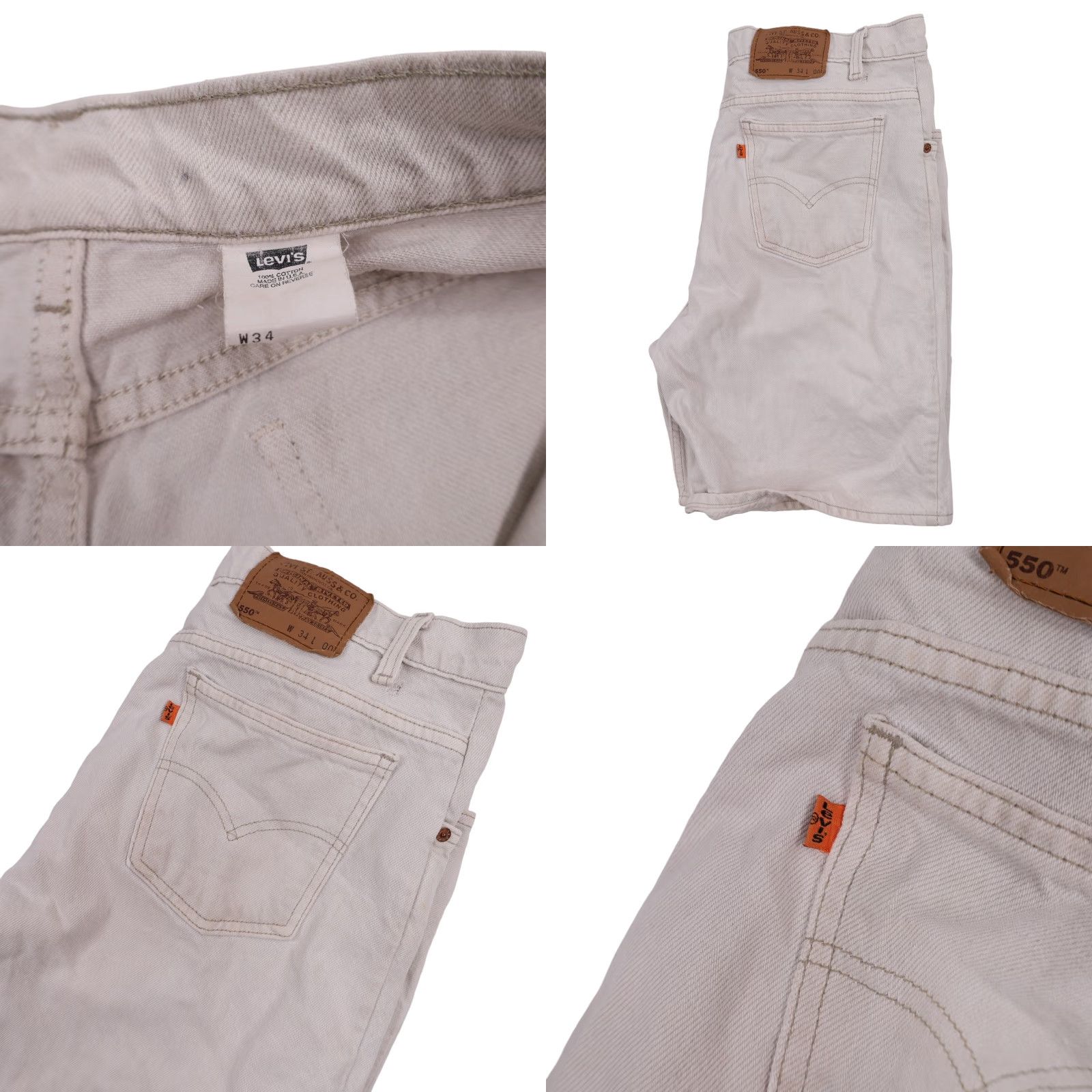 Levi's VINTAGE Levi's 550 Orange Tab Denim Shorts Jeans Shorts Mens 34 Tan 9/10 Regular 34x9 Size US 34 / EU 50 - 9 Thumbnail