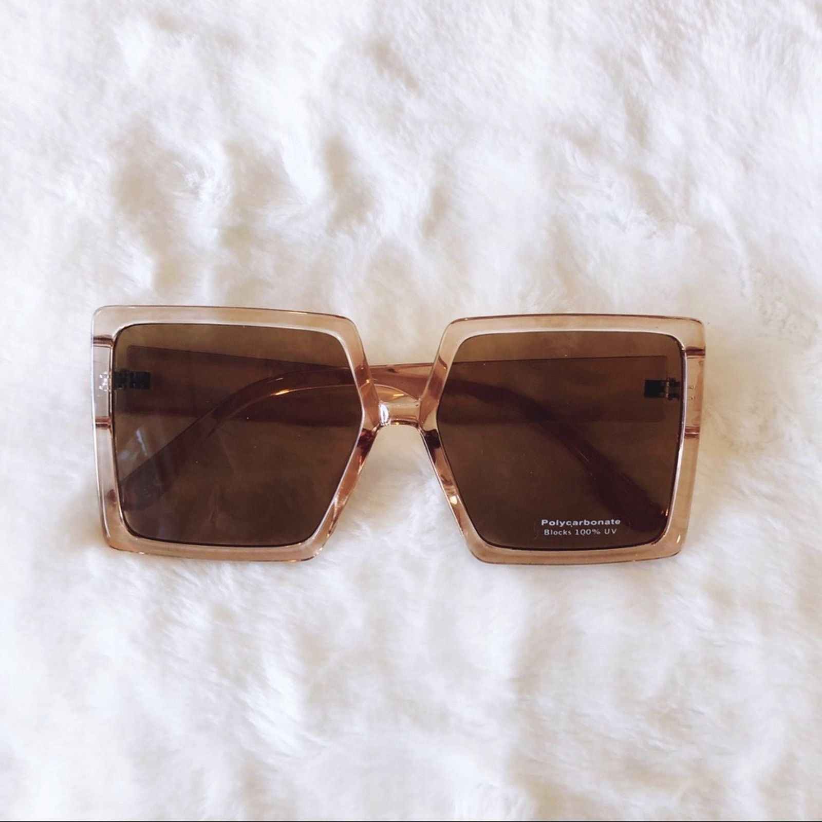 Other Molly Clear Pink Oversized Rectangle Sunglasses Size ONE SIZE - 1 Thumbnail