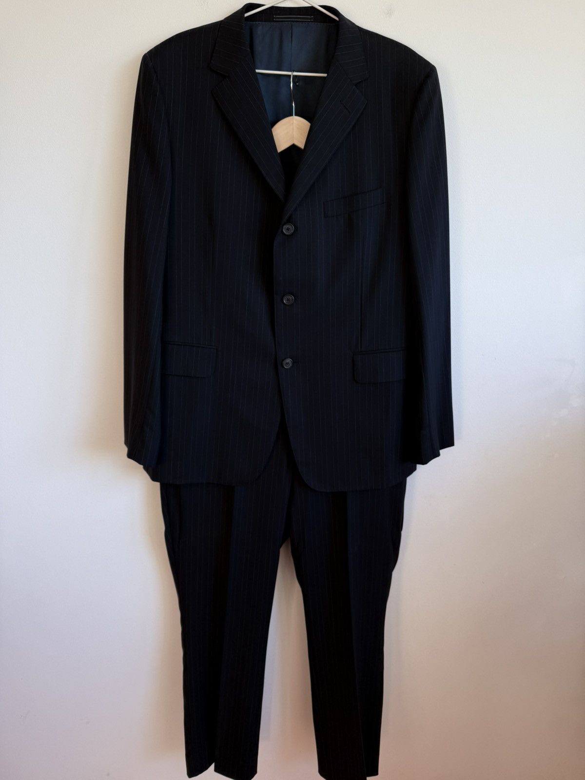 Gucci Gucci Navy Wool Stripes Suit 54 Size 54R - 2 Thumbnail