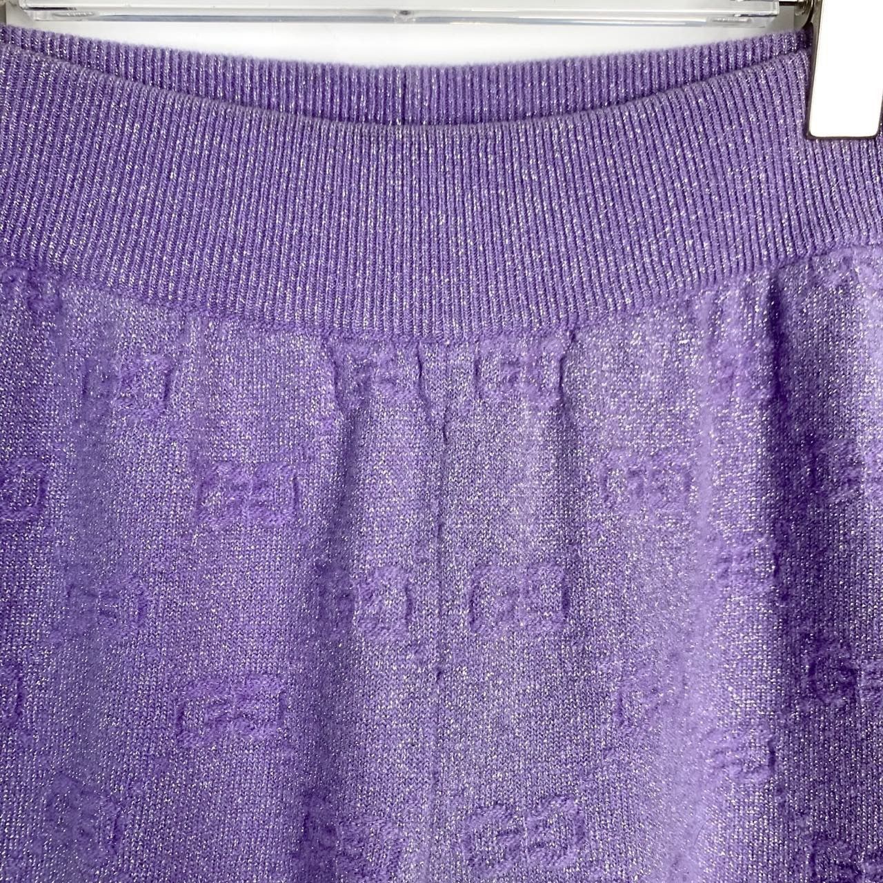 Gucci [Gucci] Monogram Print Purple Wool Knit Jogger Pants XS Size 28" / US 6 / IT 42 - 5 Thumbnail