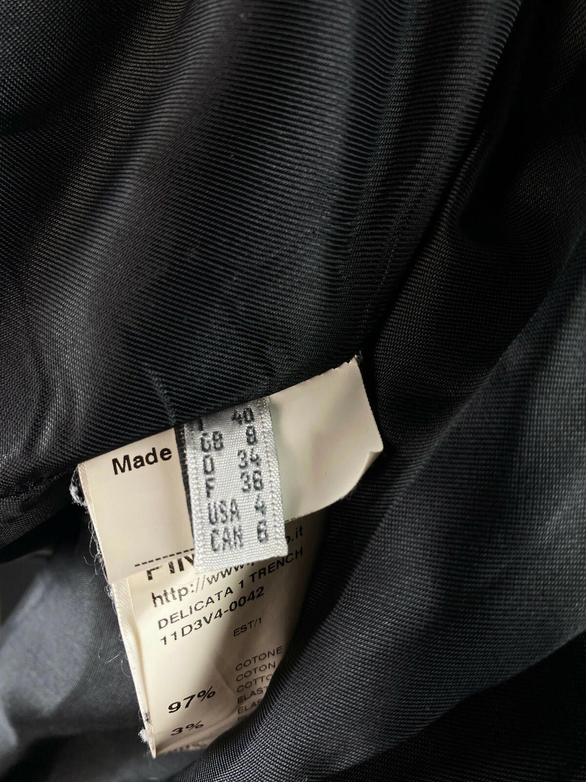 Pink Floyd Pinko Black Cotton Double Breasted Coat Size US 4 GB 8 IT 40 Size S / US 4 / IT 40 - 11 Thumbnail