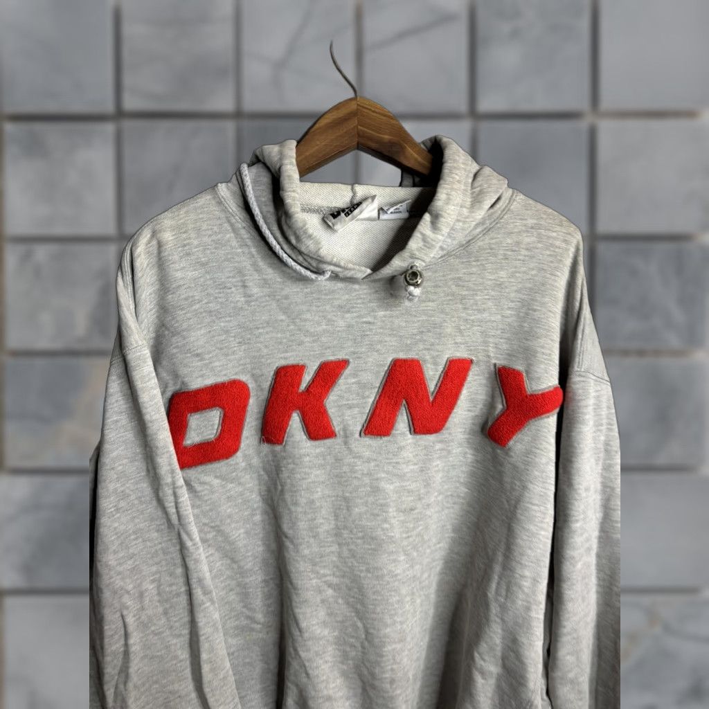 DKNY DKNY Hoodie Mens M Gray Pullover 100% Cotton Graphic Print DKNY Spell Out Logo Sweatshirt Size US M / EU 48-50 / 2 - 1 Thumbnail