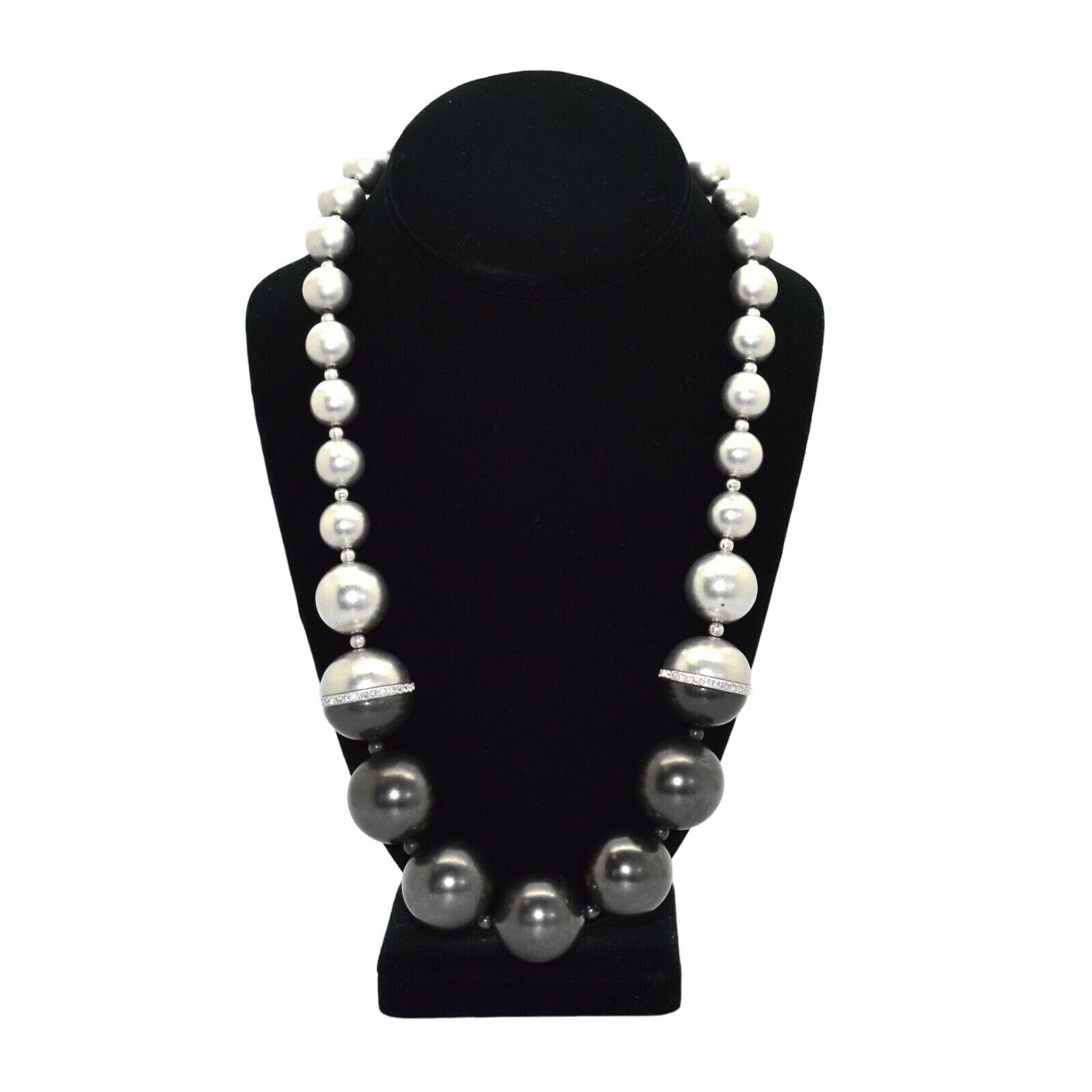 Kate Spade NEW KATE SPADE Silvertone & Graphite Crystal Ball Necklace Size ONE SIZE - 1 Thumbnail