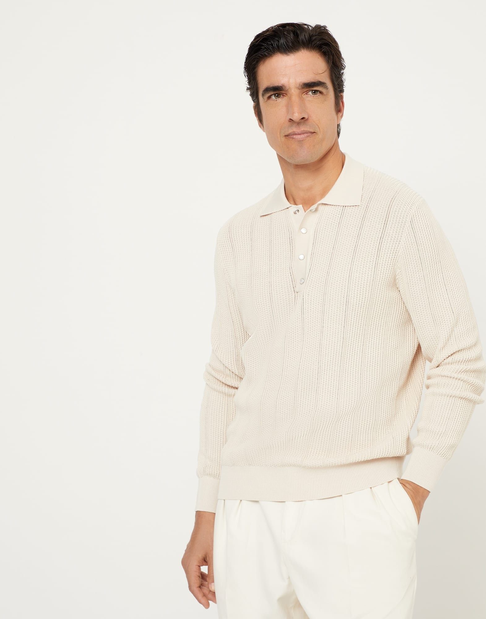 Brunello Cucinelli Polo Sweater in Dark Brown Size US XL / EU 56 / 4 - 1 Thumbnail