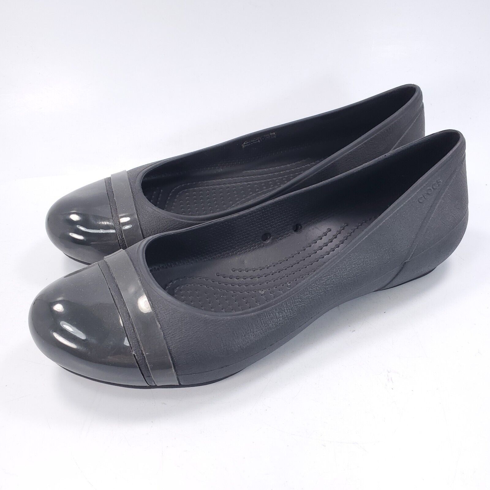 Crocs Crocs Ballet Flat Womens Size 9 Black Rubber Round Toe Size US 9 / IT 39 - 1 Thumbnail