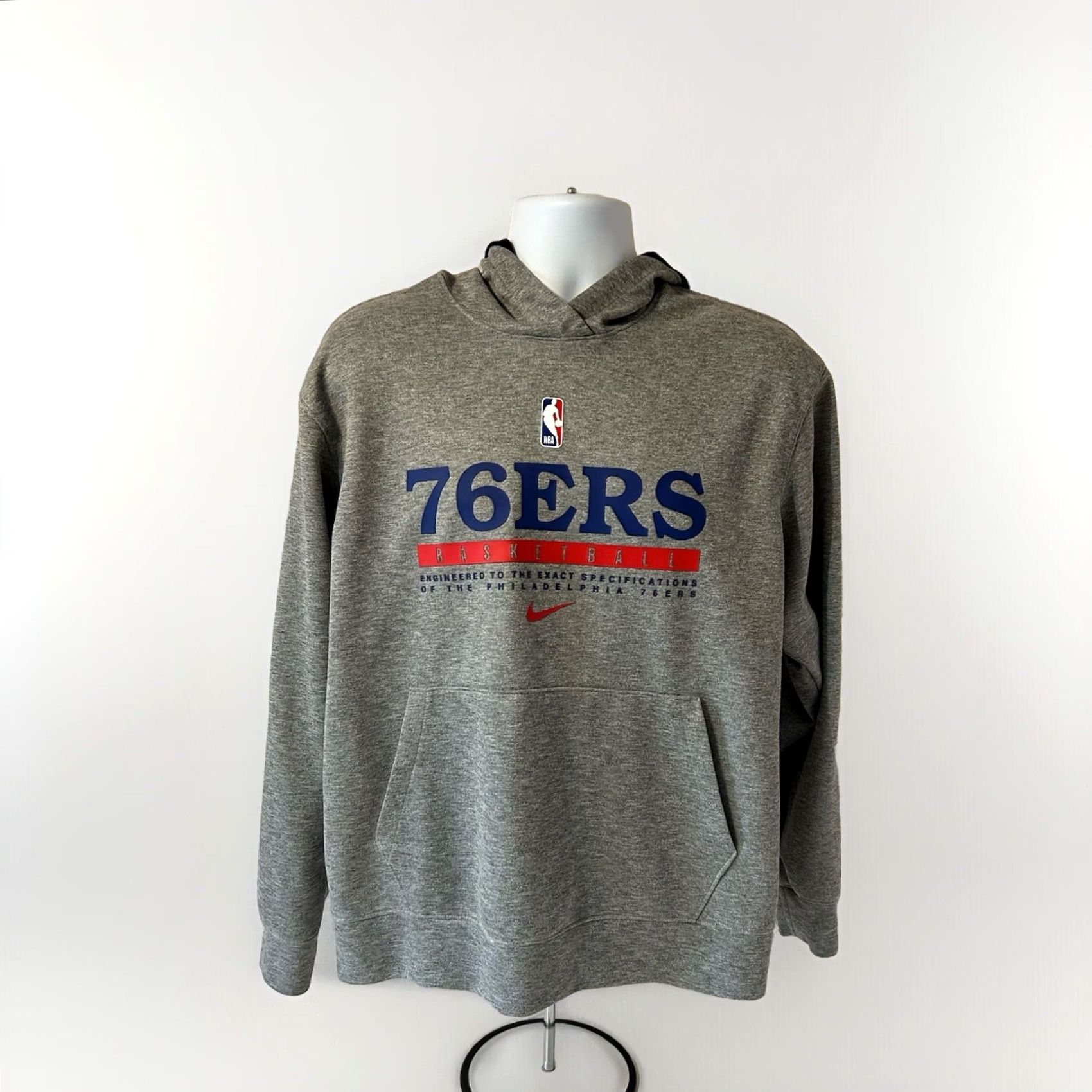 Nike Nike Hoodie Men L Gray 76ers Dri Fit CN3872-063 NBA Sportswear Basketball Logo Graphic Print Hoodie Mens Large Heather Gray Size US L / EU 52-54 / 3 - 3 Thumbnail