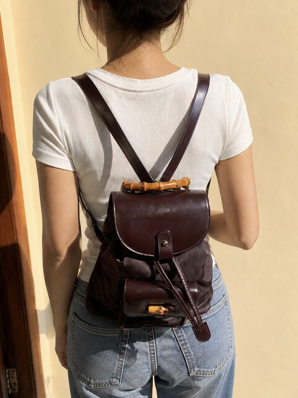 Gucci Gucci Bamboo Backpack Mini Black Canvas/Leather/Nylon Size ONE SIZE - 22 Thumbnail