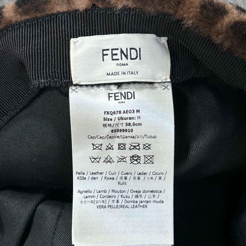 Fendi fendi brown printed newsboy cap-2508 Size ONE SIZE - 5 Thumbnail