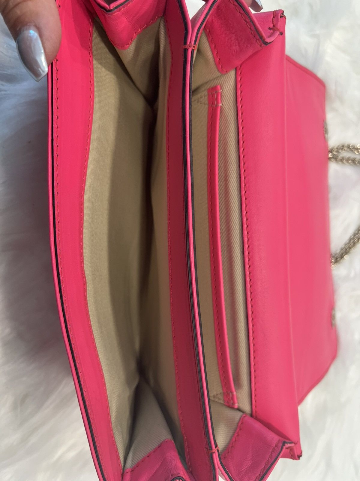 Valentino Valentino Rockstud Flap Chain Hot Pink Leather Crossbody Size ONE SIZE - 7 Thumbnail