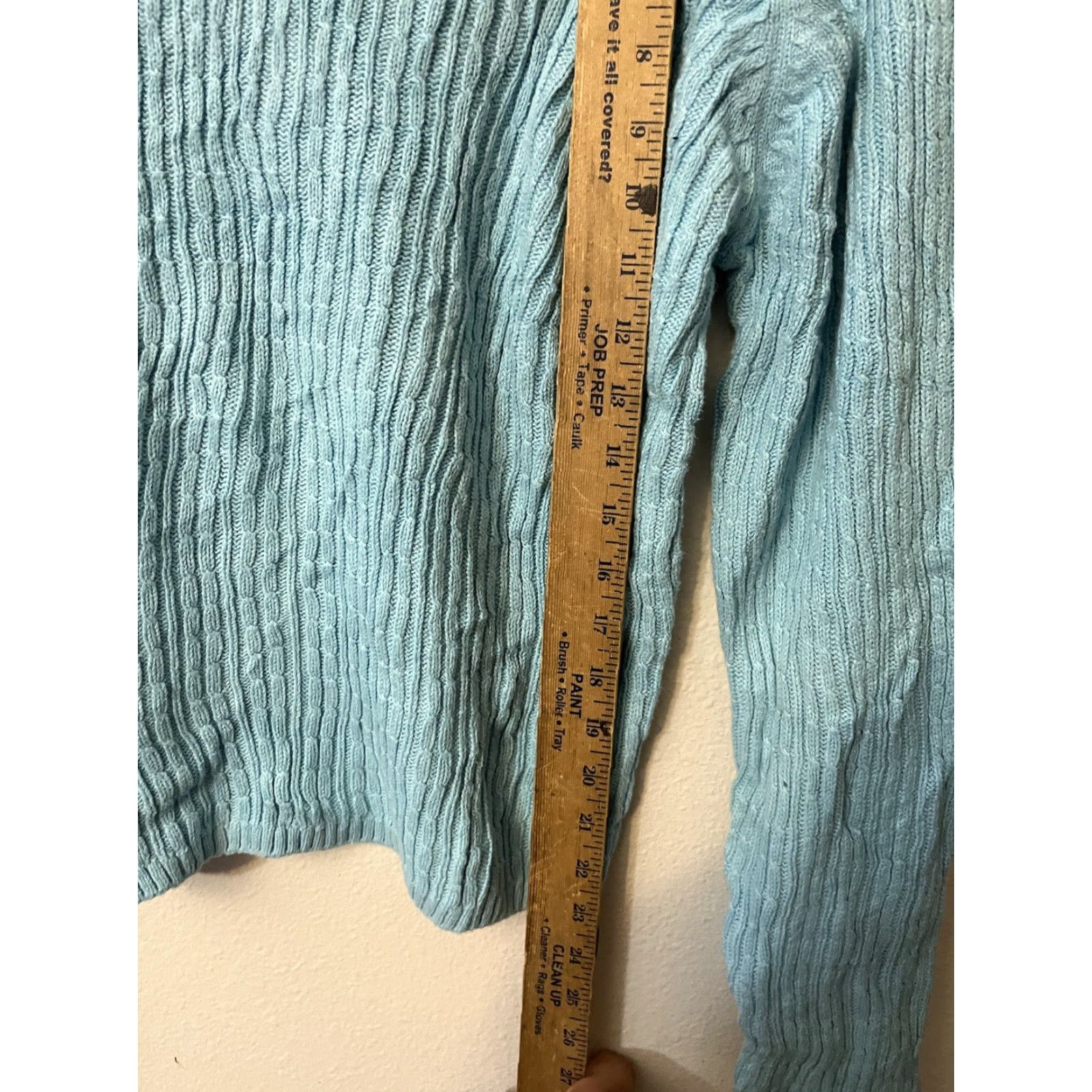 Talbots Talbots Sweater Women's Size L Blue Aqua Cable Knit Pullover Preppy Size L / US 10 / IT 46 - 5 Thumbnail