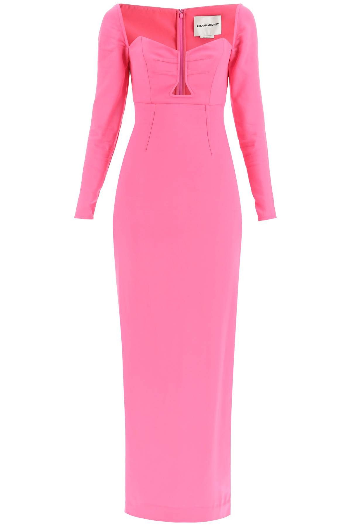 image of Roland Mouret Maxi Pencil Dress With Cut Outs in Rosa, Women's (Size Medium)
