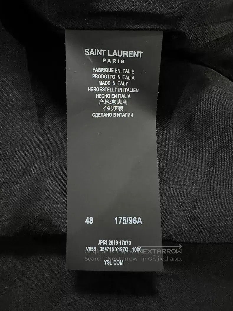 Saint Laurent Paris Saint Laurent Paris Black Samurai Wool and Leather Patchwo Size US M / EU 48-50 / 2 - 6 Thumbnail