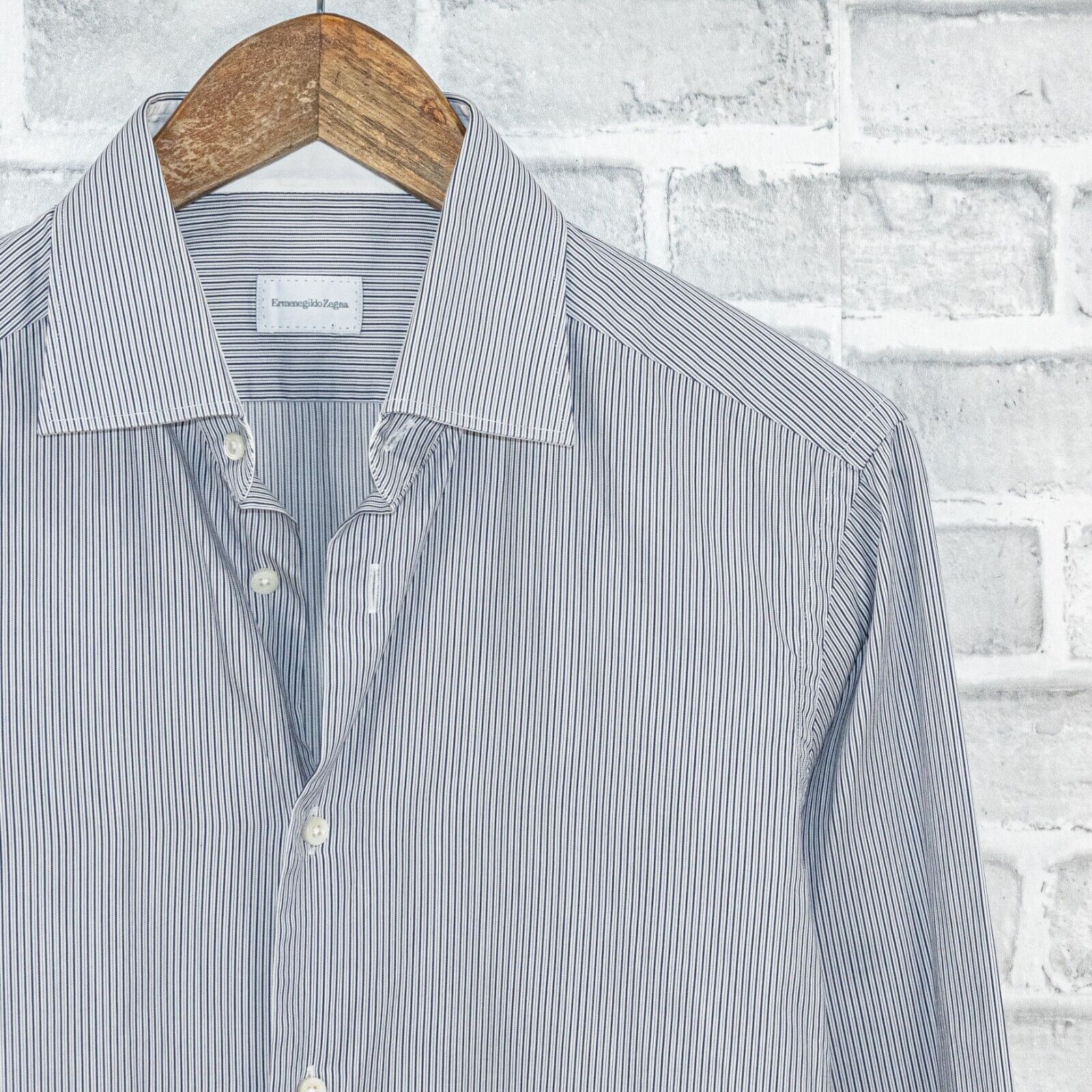 Ermenegildo Zegna Ermenegildo Zegna Men's Slim button up Shirt Striped gray Size US M / EU 48-50 / 2 - 3 Thumbnail