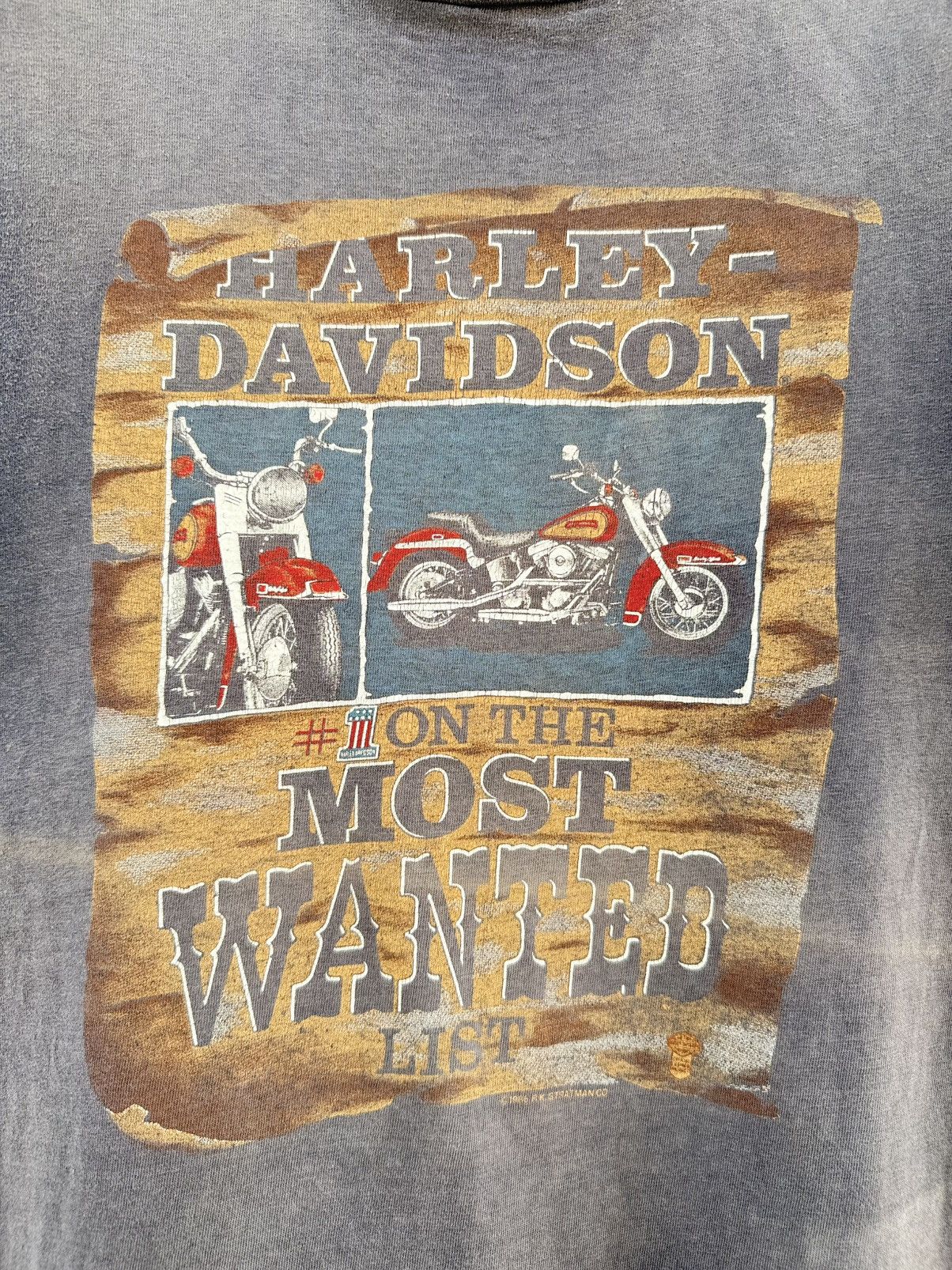 Harley Davidson Thrashed 80s Harley Davidson Most Wanted Sun Faded Grunge T Size US M / EU 48-50 / 2 - 3 Thumbnail