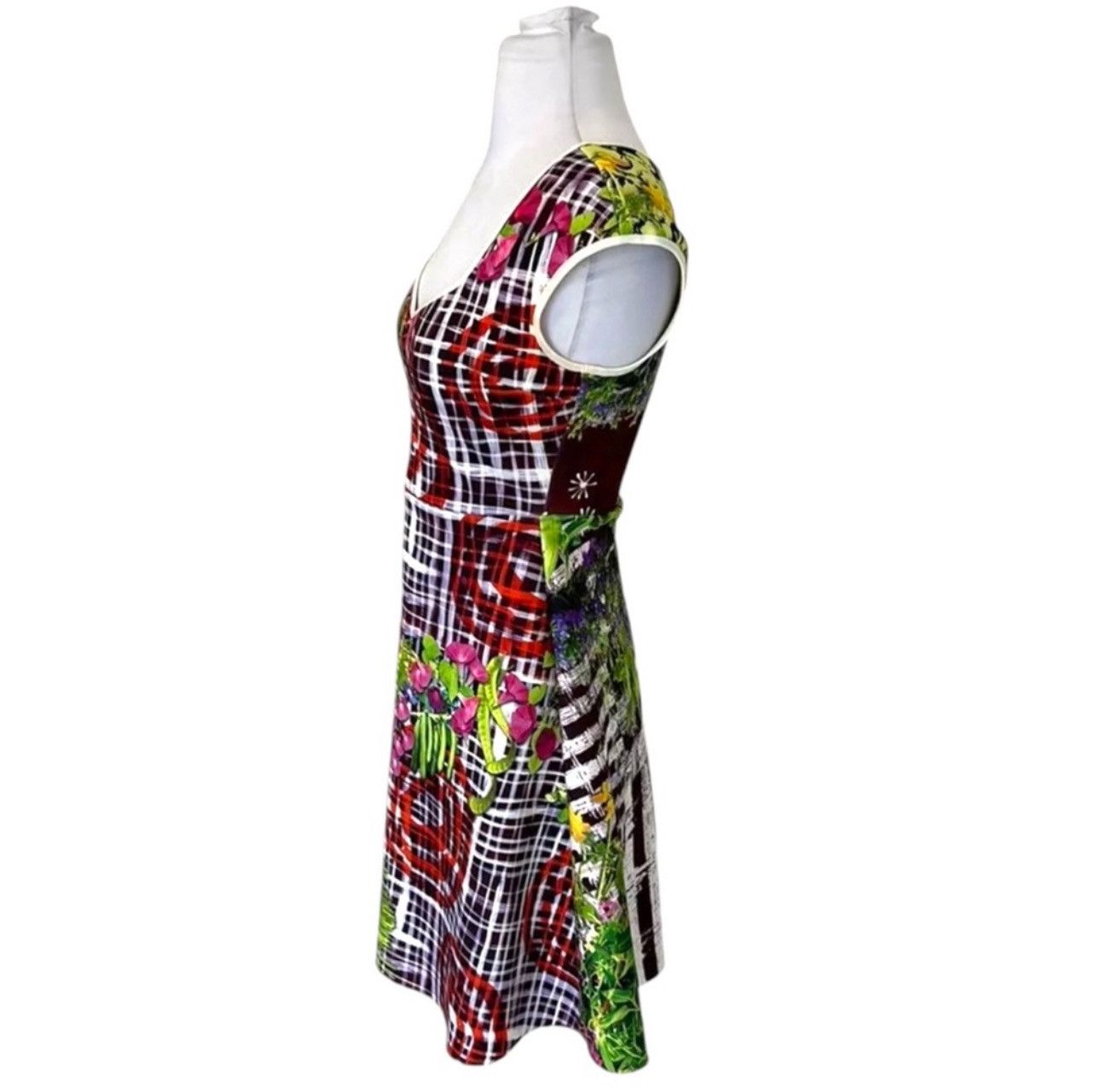 Clover Canyon CLOVER CANYON Aline Neoprene Mini Multicolor Flora Y2K Dress Size S / US 4 / IT 40 - 3 Thumbnail