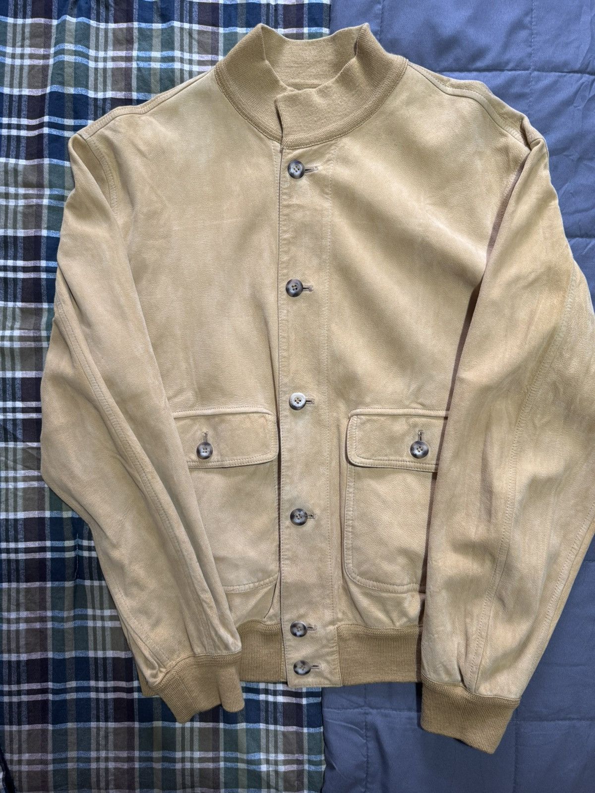 Other Longhi Italian Suede and Leather Bomber Jacket Size US L / EU 52-54 / 3 - 1 Thumbnail