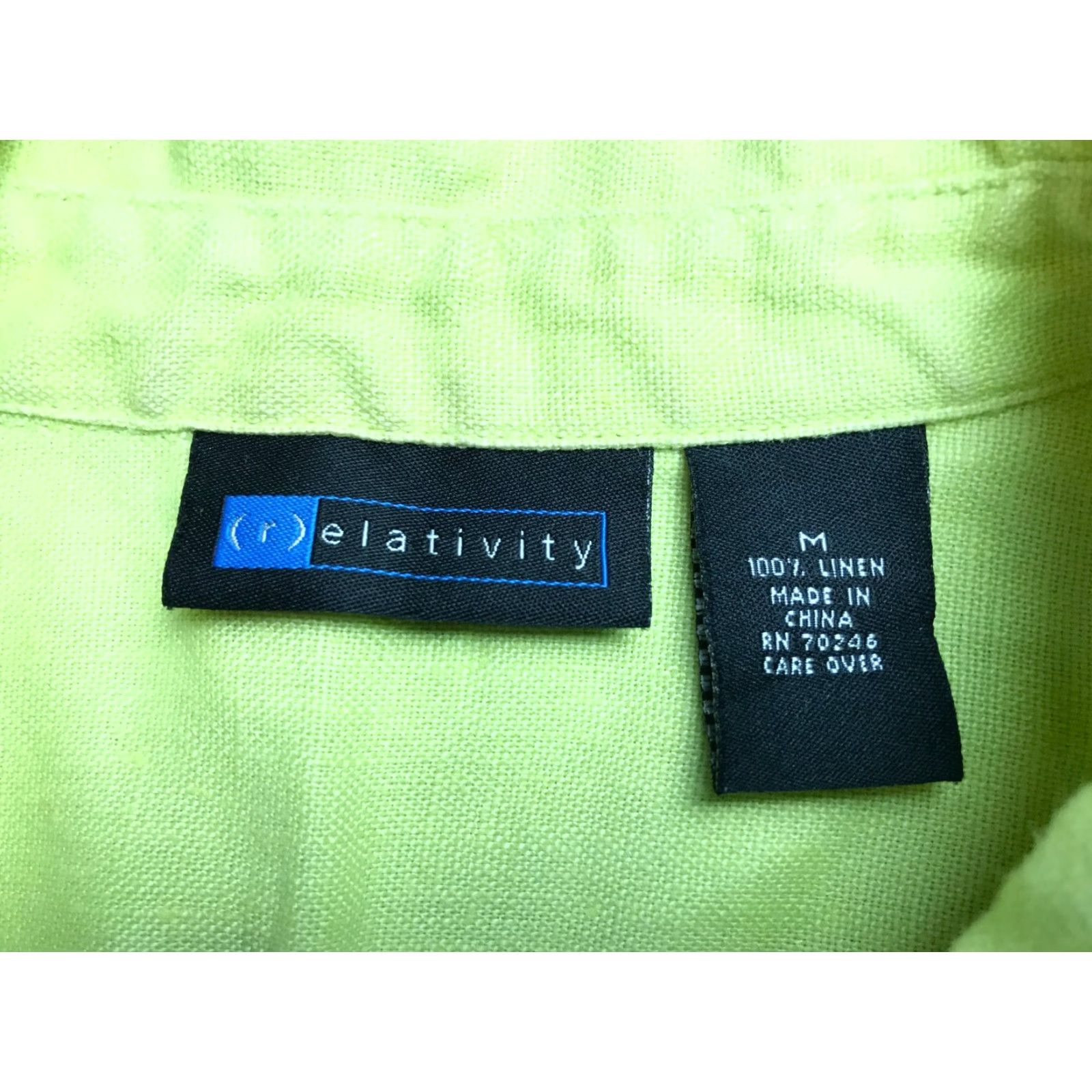 Vintage Relativity Jacket Women's Size Medium Green 100% Linen Button Up Regular Jacket Mens? No, Women. Size M / US 6-8 / IT 42-44 - 5 Thumbnail
