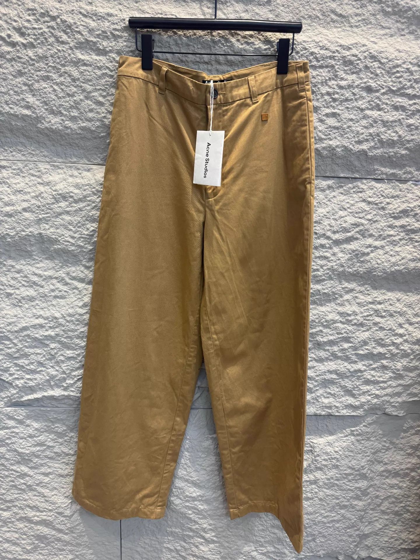 Acne Studios Acne Studios Khaki Relaxed Wide-Leg Chino Pants Size S Size US 29 - 1 Thumbnail