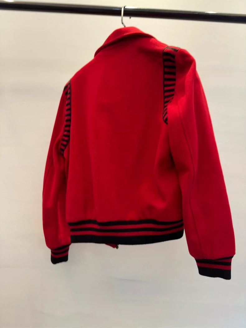 Saint Laurent Paris Saint Laurent Classic Red Varsity Jacket- Size US M / EU 48-50 / 2 - 2 Thumbnail