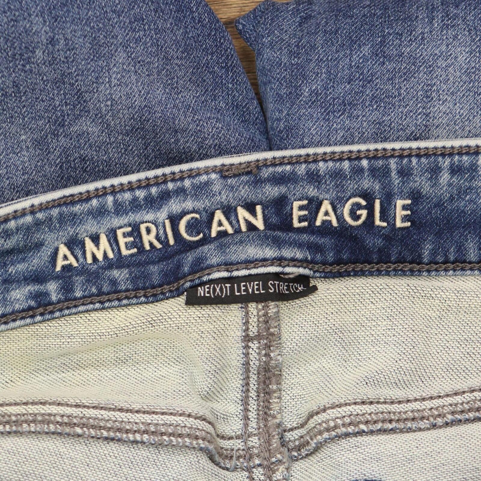 Designer American Eagle Hi-Rise Denim Jegging Blue See Measurements Size 30" / US 8 / IT 44 - 3 Thumbnail