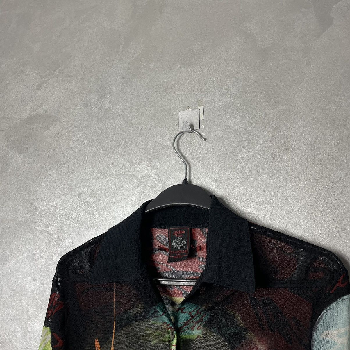 Jean Paul Gaultier FW1997 JPG Fight Racism Face Mesh Long Sleeve Shirt Size XS / US 0-2 / IT 36-38 - 12 Thumbnail