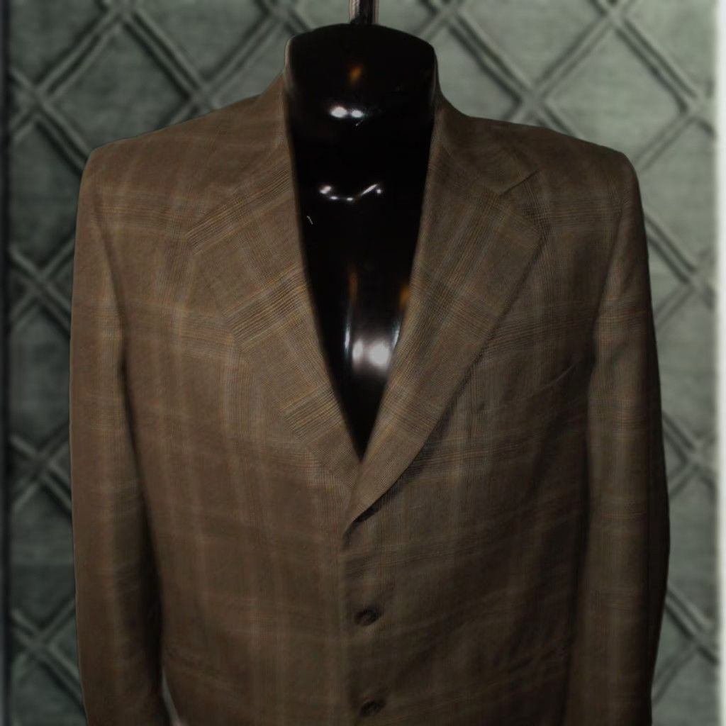 Abercrombie & Fitch ABERCROMBIE & FITCH Blazer Shirt Brown Casual Mens 42 Long Wool Three-Button Check Vintage No N/A Size 42R - 1 Thumbnail