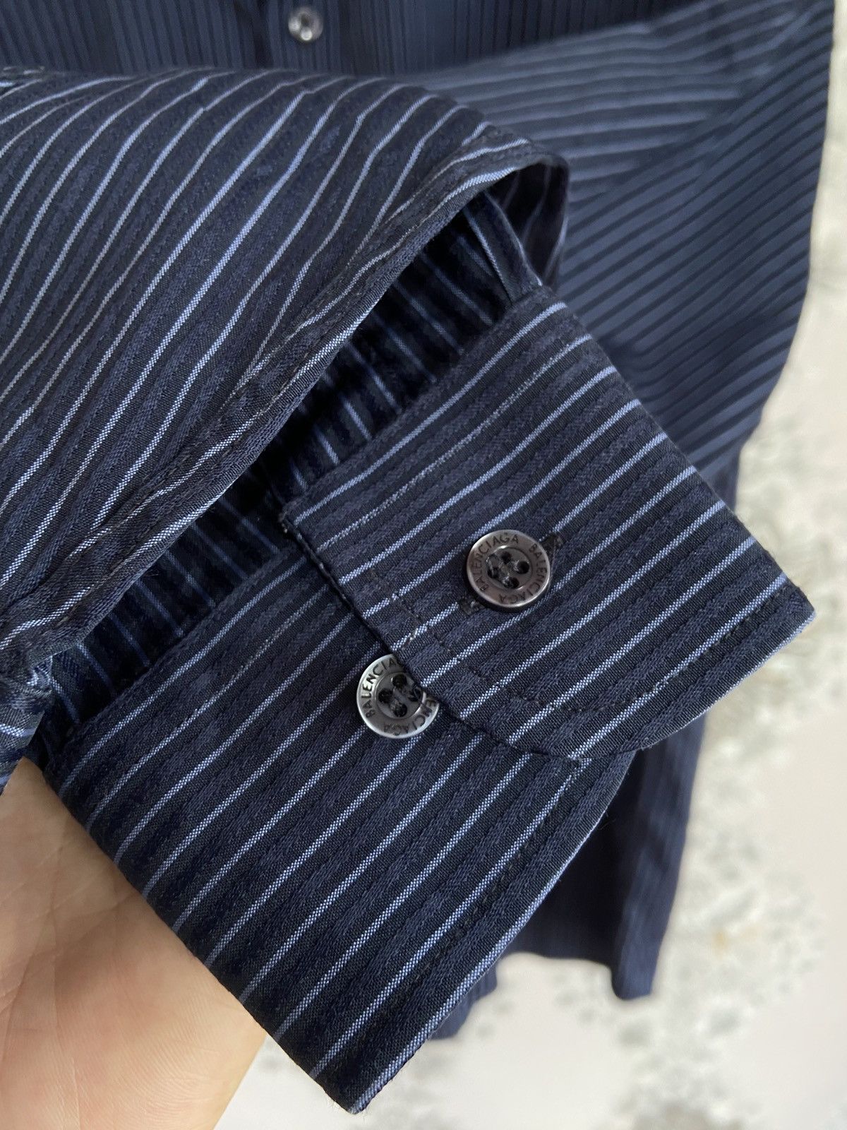 Balenciaga Vintage Balenciaga Button Ups Shirt Striped Size US L / EU 52-54 / 3 - 10 Thumbnail