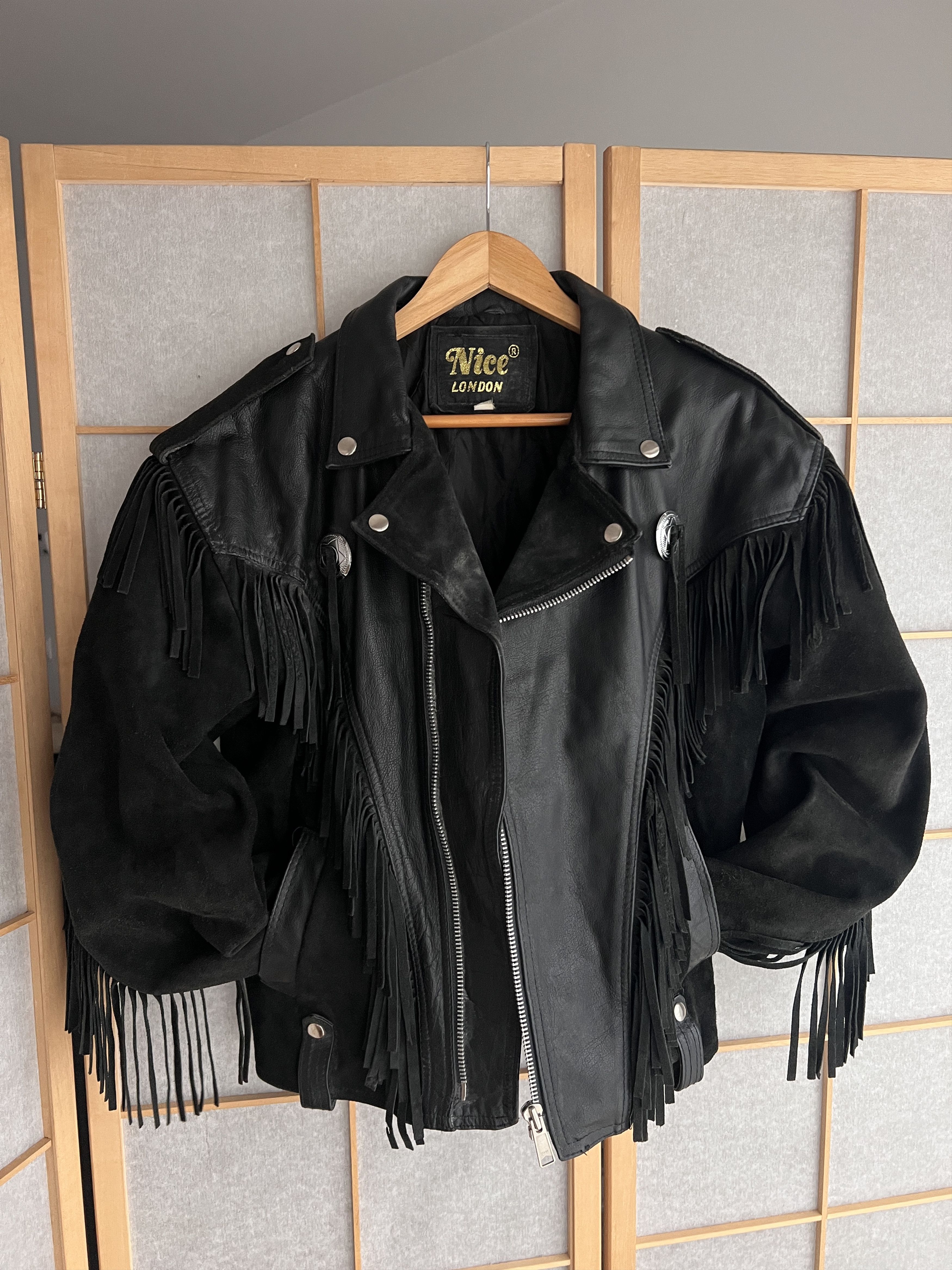 Other CRAZY Cowboy core vintage 90s cropped leather jacket bomber Size US L / EU 52-54 / 3 - 17 Thumbnail