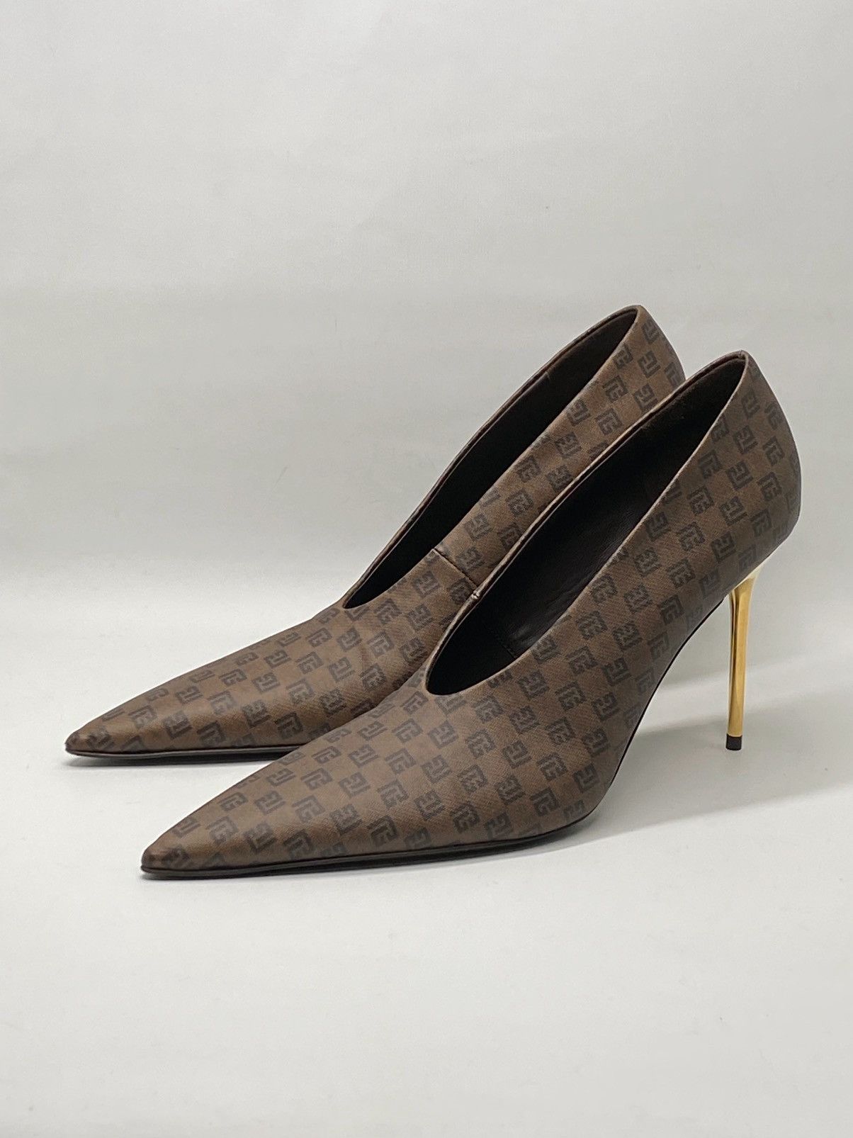Balmain Balmain Clara-Mini Monogram Pumps size 37.5 Size US 7.5 / IT 37.5 - 4 Thumbnail