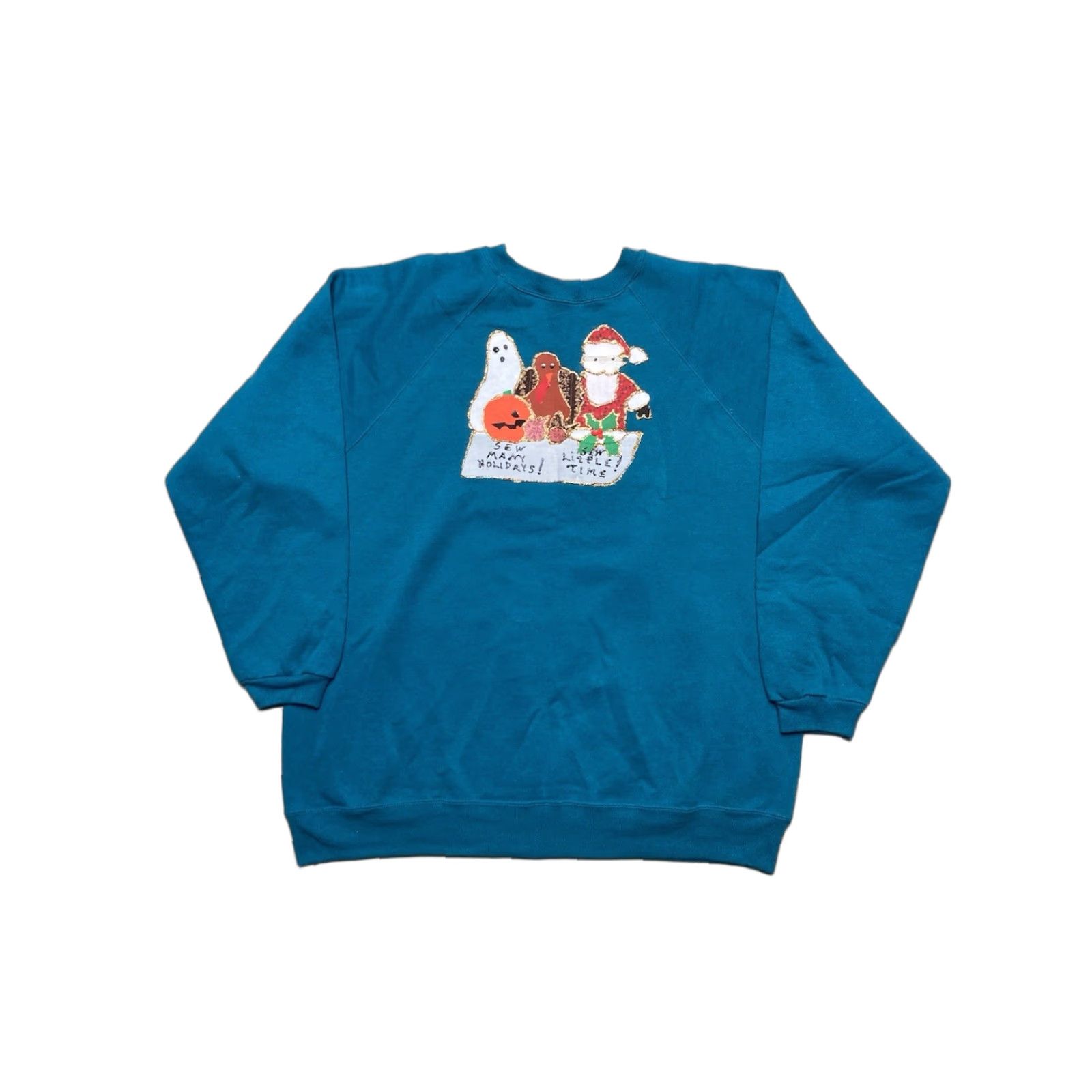 Vintage VINTAGE Sweatshirt Christmas XL Men Crewneck Blue Pullover Ugly Handmade Holiday Halloween Size US XL / EU 56 / 4 - 1 Thumbnail