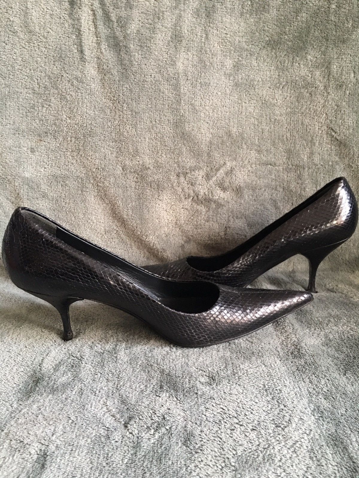 Prada PRADA Black Leather Snake Design Heels Pumps Size EU 39 Size US 9 / IT 39 - 8 Thumbnail