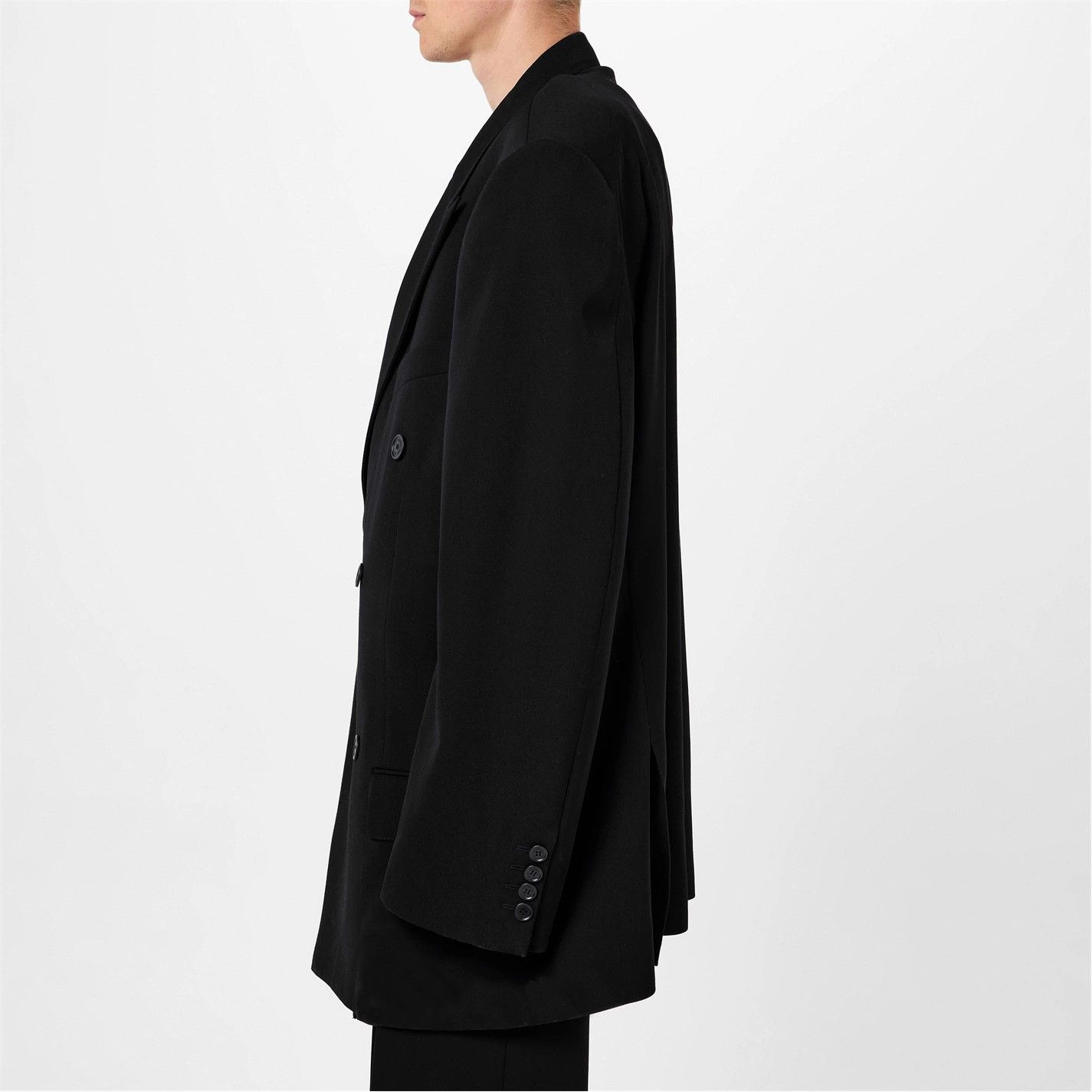 Balenciaga o1g2r1mq0226 Oversized Double Breasted Wool Blazer In Black Size US XL / EU 56 / 4 - 3 Thumbnail