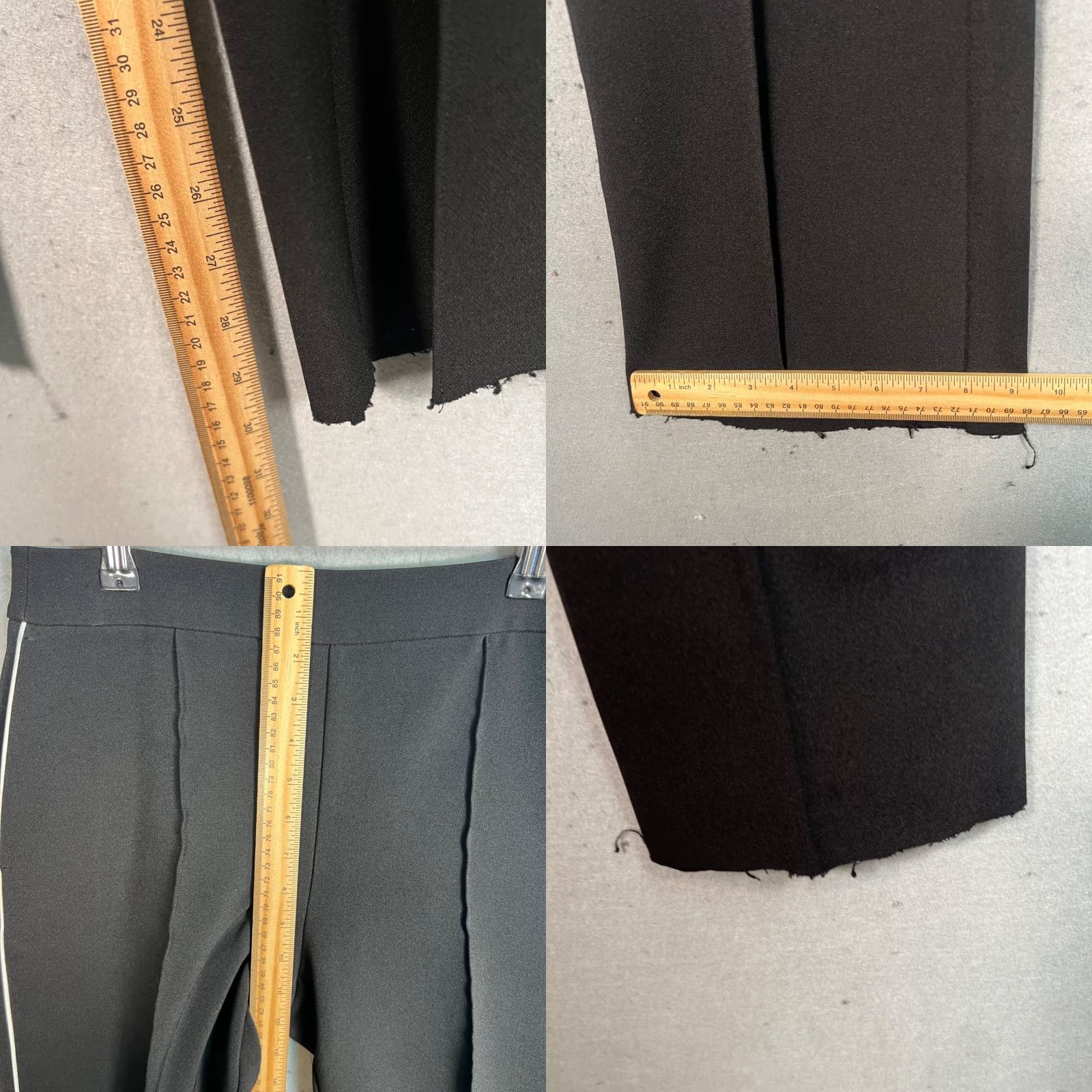 Tory Burch Tory Burch Womens Black Trousers Size 2 With White Side Stripes Raw Hem Pants Dress Pants Womens 2 Black Stripes Side Raw Hem Size ONE SIZE - 8 Thumbnail