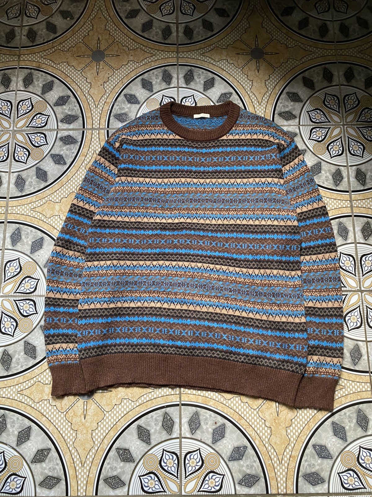 GU Vintage 90's GU Japan Fair Isle Knit Winter Streetwear. Size US M / EU 48-50 / 2 - 1 Thumbnail