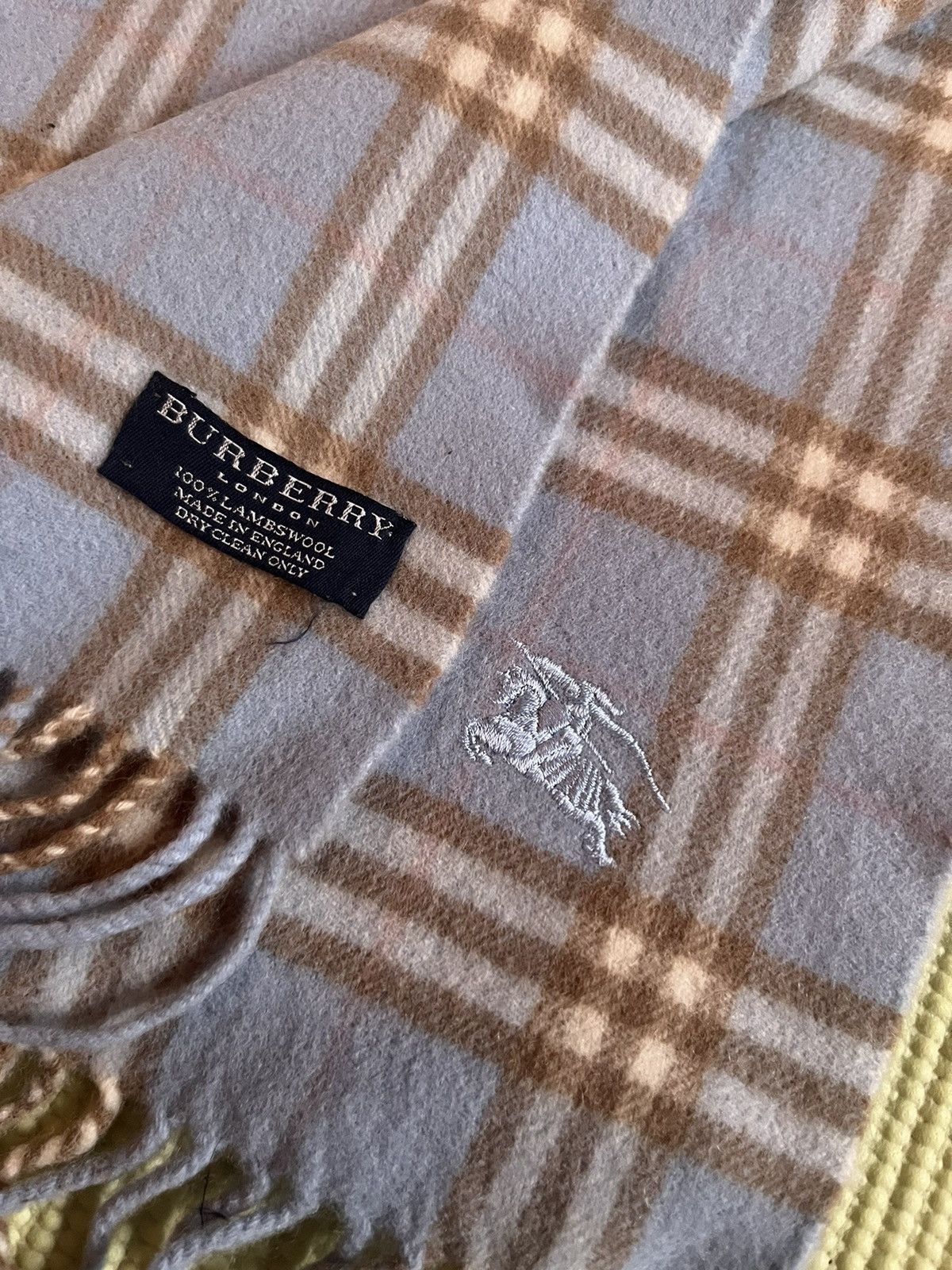 Burberry × Vintage Burberry Sky Blue Nova Check Scarf Size ONE SIZE - 3 Thumbnail