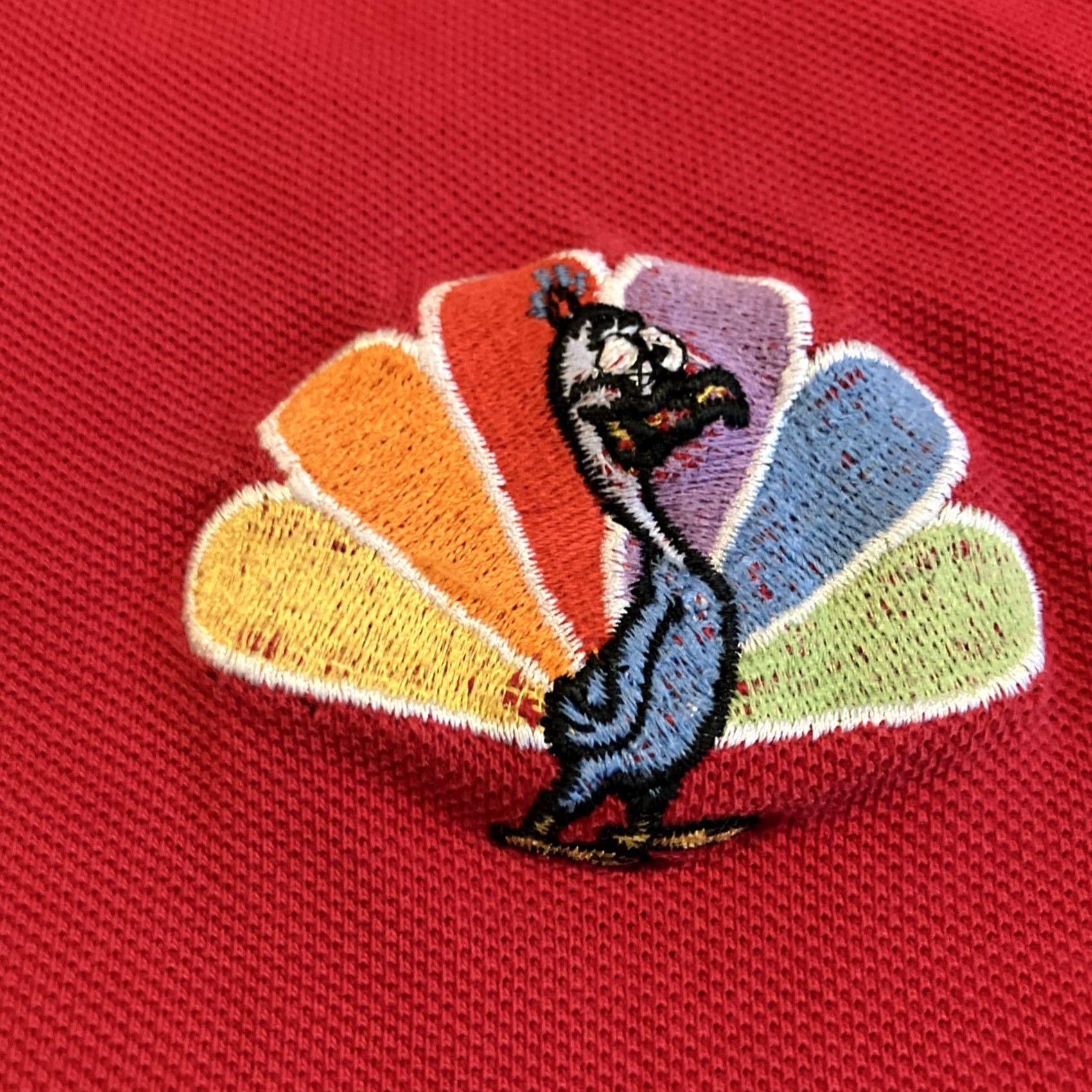 Rainbow VINTAGE Outer Banks NBC Rainbow Peacock Turkey Old Logo Golf Polo Large Size US L / EU 52-54 / 3 - 2 Thumbnail