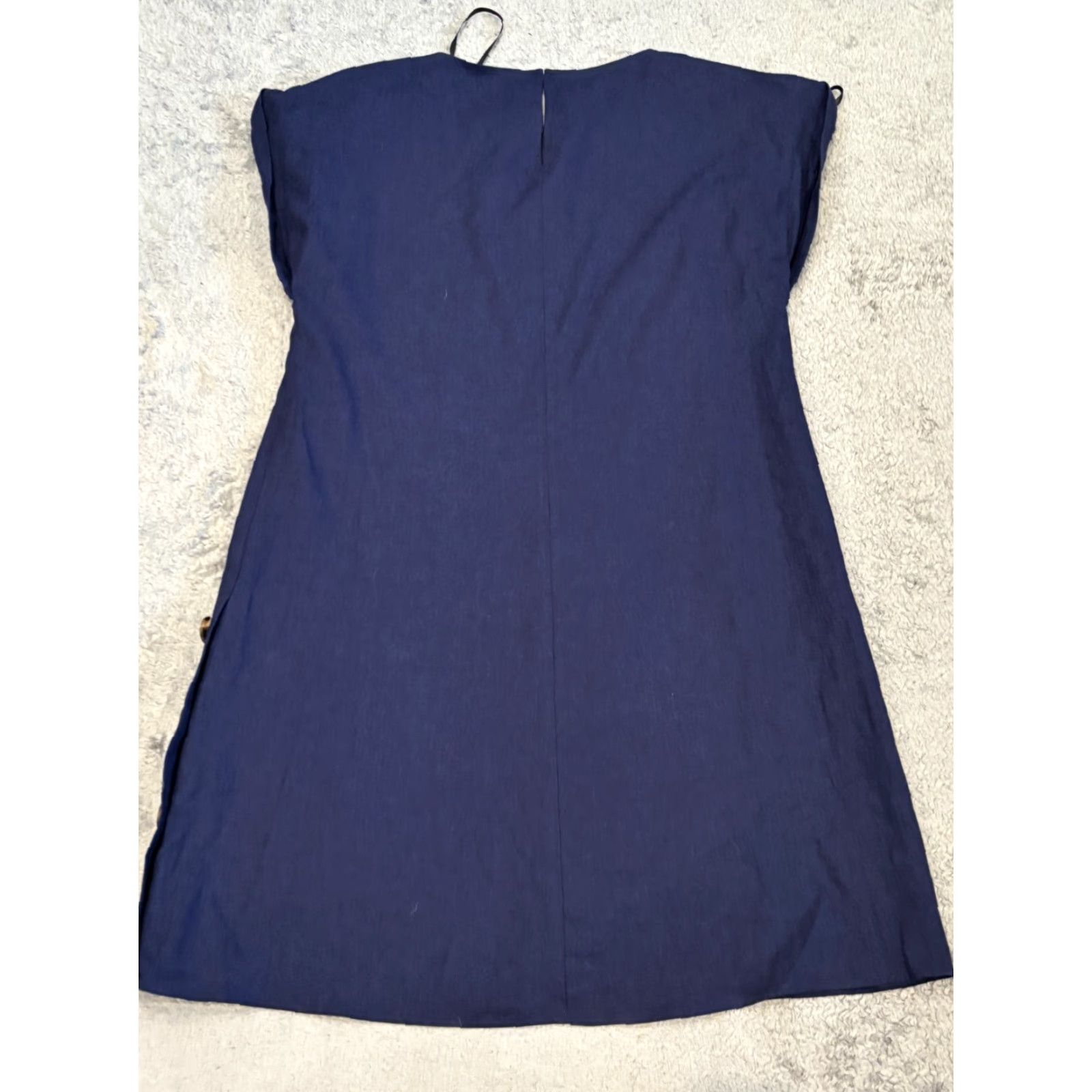 Jones New York Jones New York Sheath Dress Womens PS Petite Small Navy Blue Linen Blend S/S Size S / US 4 / IT 40 - 5 Thumbnail