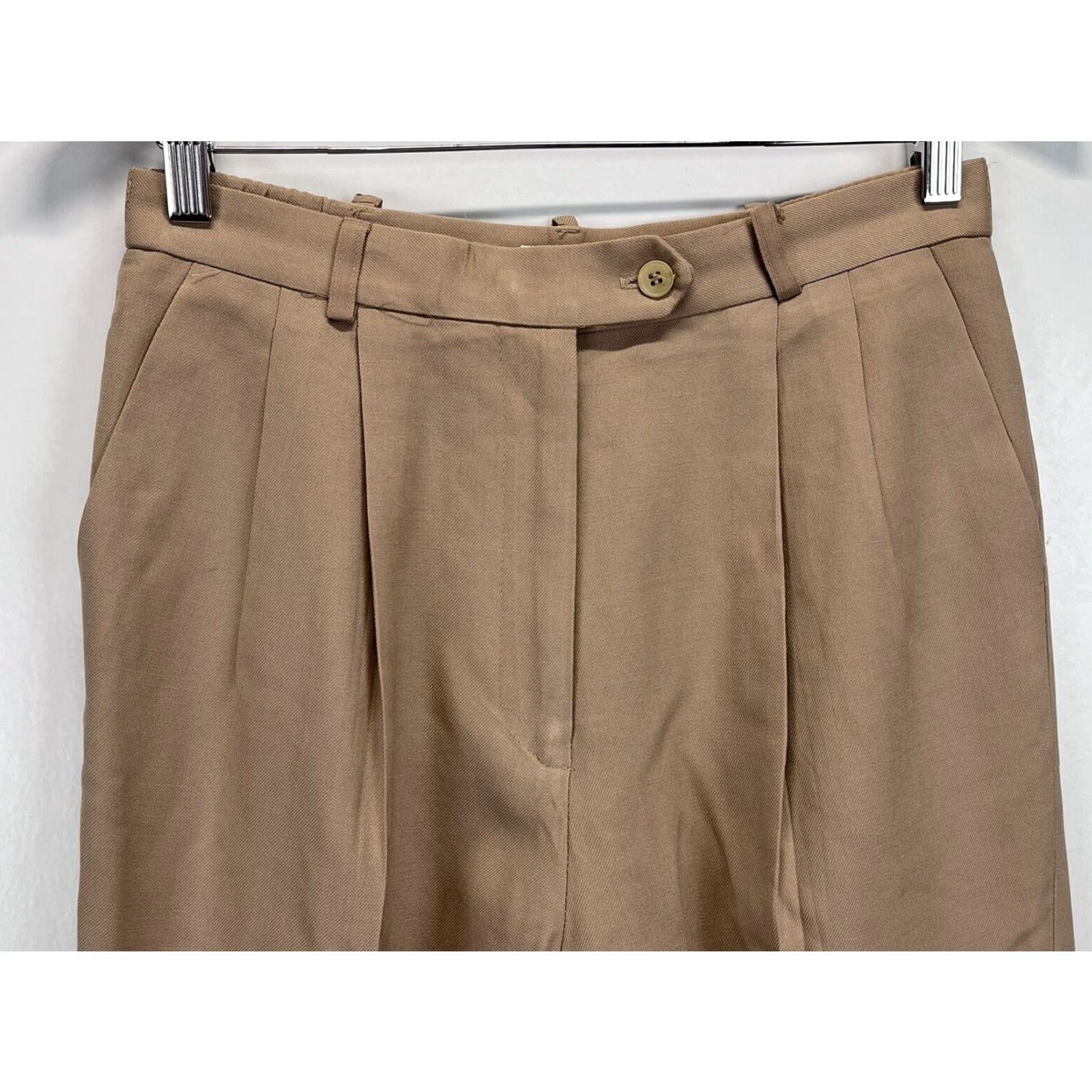 Talbots Vintage Talbots Wool Pleated Pants 8P Petite GUC Cuffed Lined Academia Camel Dress Pants Tapered Size 8P Women Ivy? Size 30" / US 8 / IT 44 - 2 Thumbnail