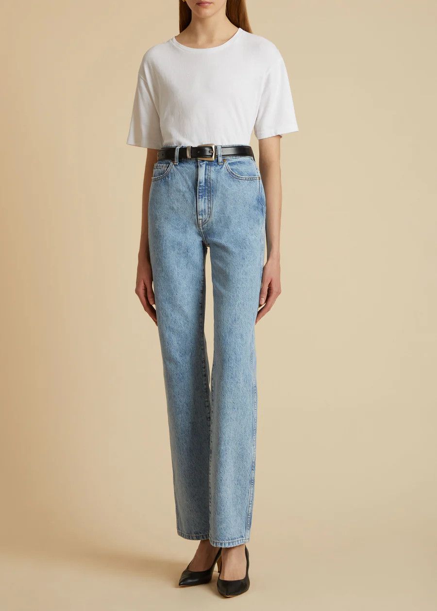 KHAITE o1s22i1n0724 Mae T-Shirt in White Size XS / US 0-2 / IT 36-38 - 3 Thumbnail