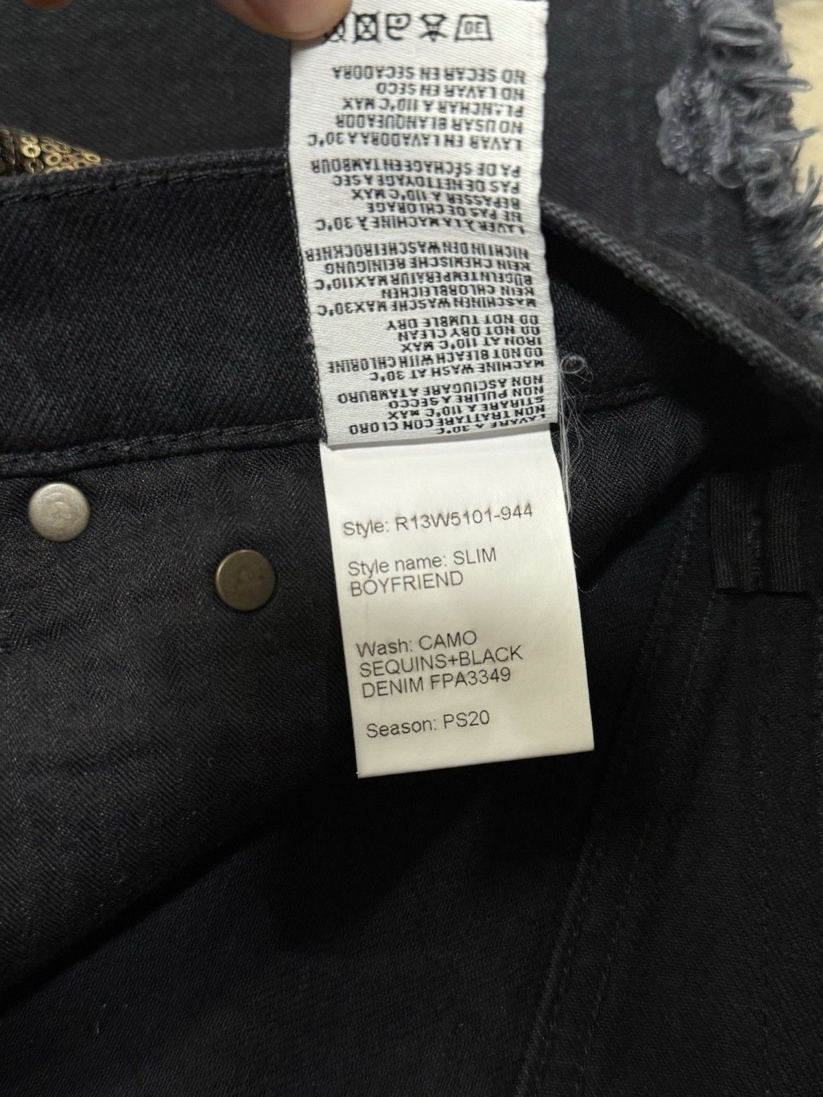 R13 R13 Universe Appean Moana Sequin Denim Camo Boyfriend Jeans Size 25" / US 0 / IT 36 - 15 Thumbnail