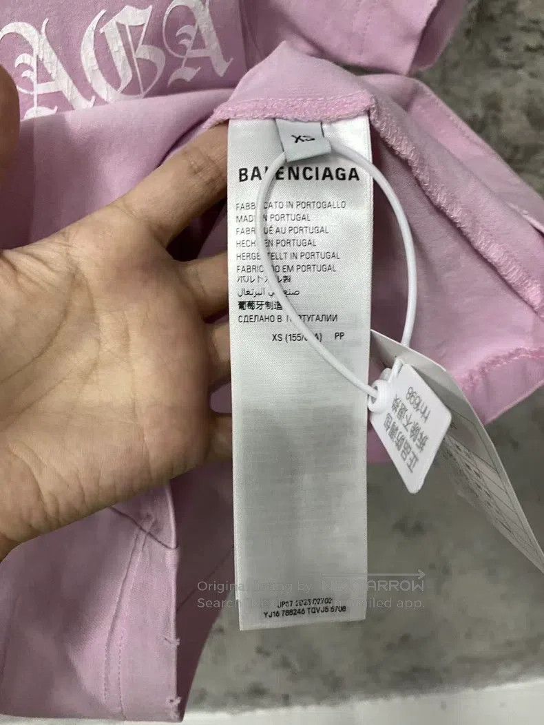 Balenciaga Balenciaga Pink Destroyed Vintage Short Sleeve Size US XS / EU 42 / 0 - 8 Thumbnail